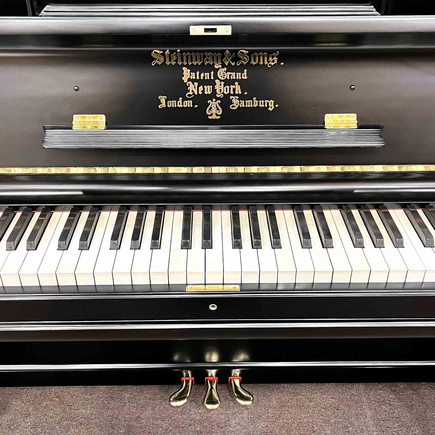 SOLD - 1887 Steinway 52" Black Commissioned Upright Piano
