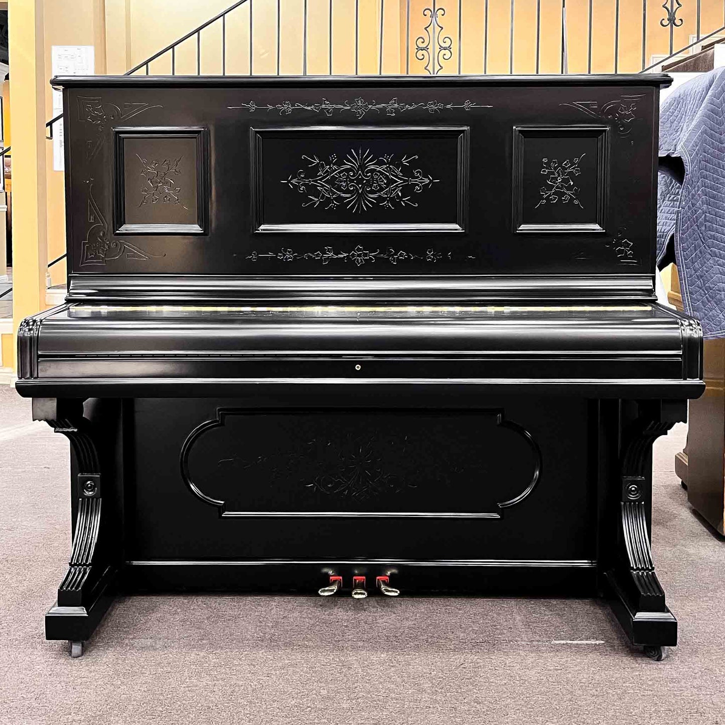 SOLD - 1887 Steinway 52" Black Commissioned Upright Piano