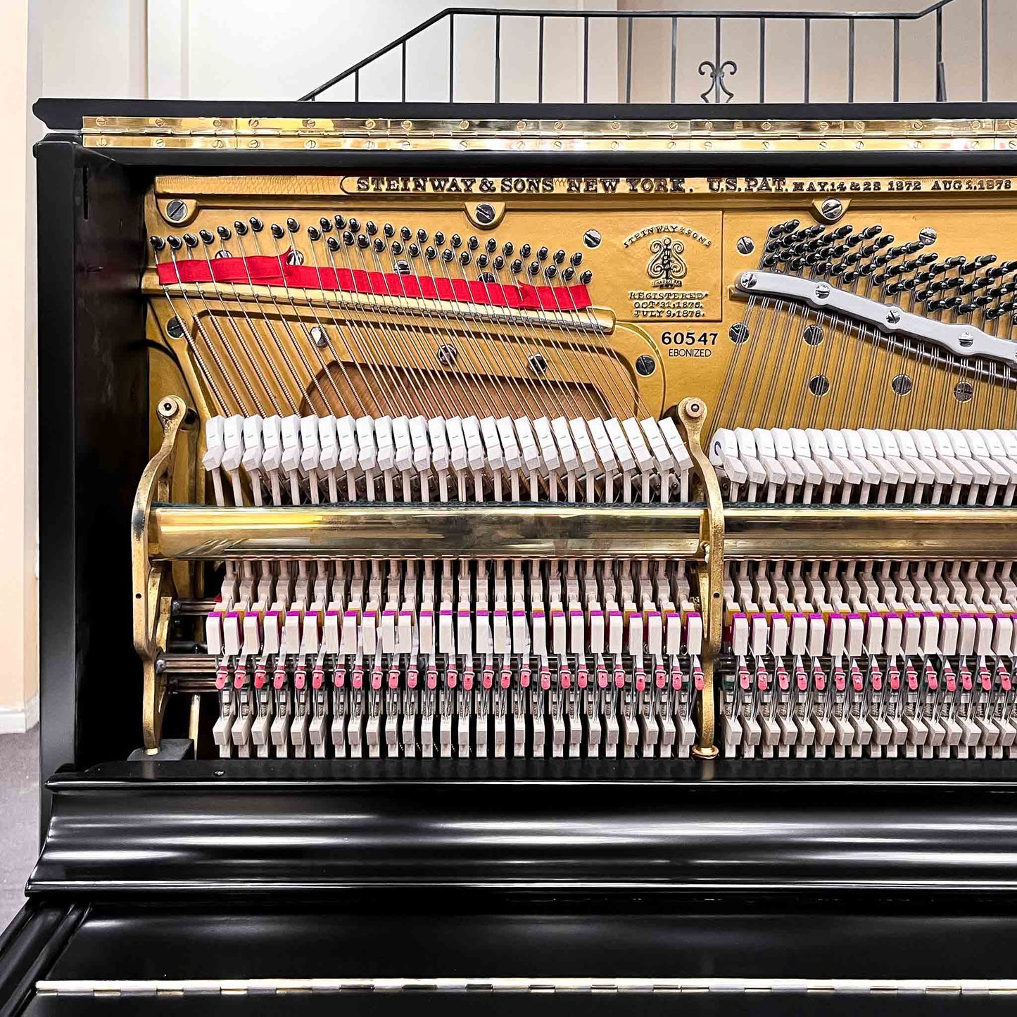 SOLD - 1887 Steinway 52" Black Commissioned Upright Piano