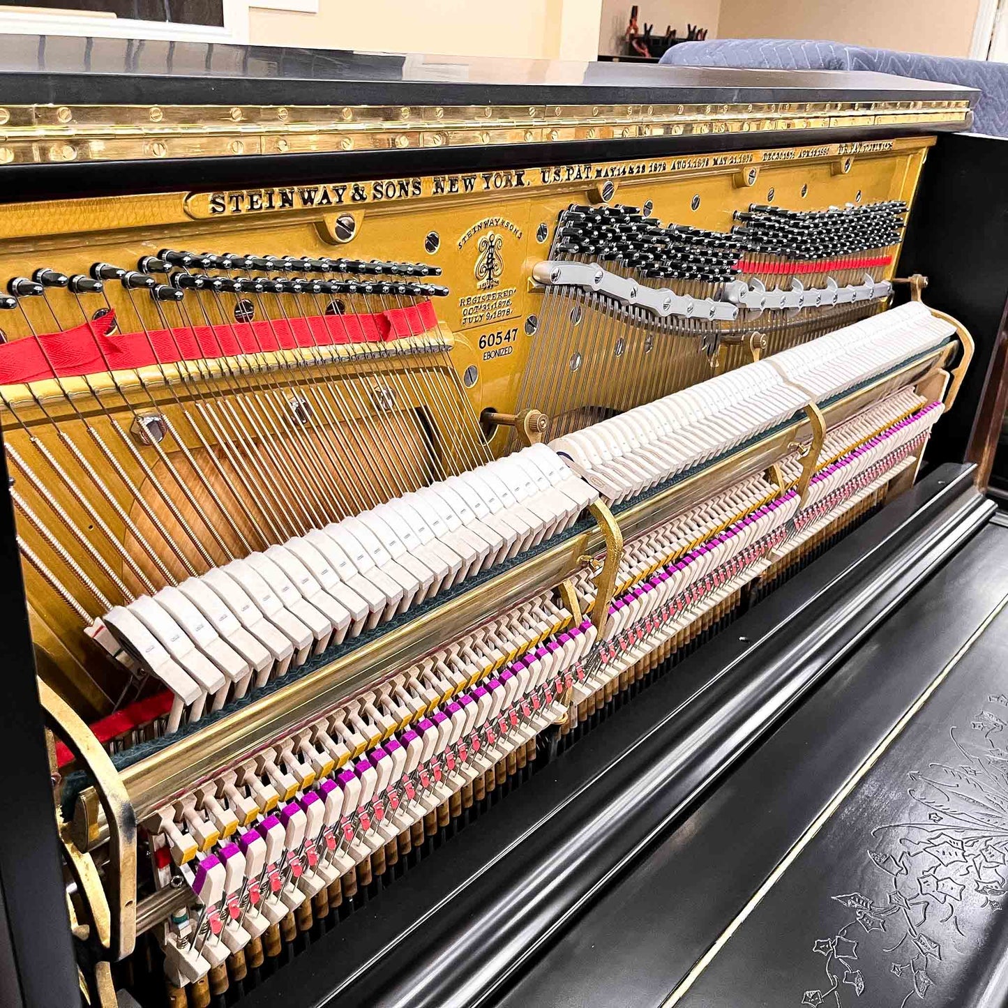 SOLD - 1887 Steinway 52" Black Commissioned Upright Piano