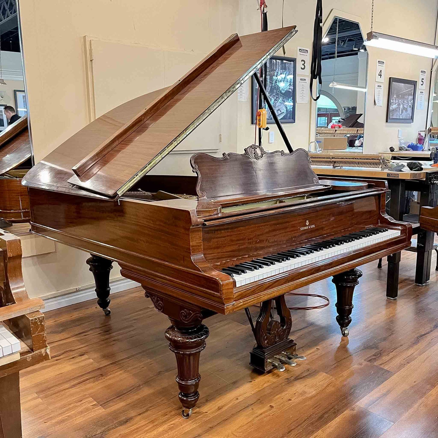 CURRENT SHOP WORK - 1900 Steinway 6' Art Case Wood Finish Grand Piano