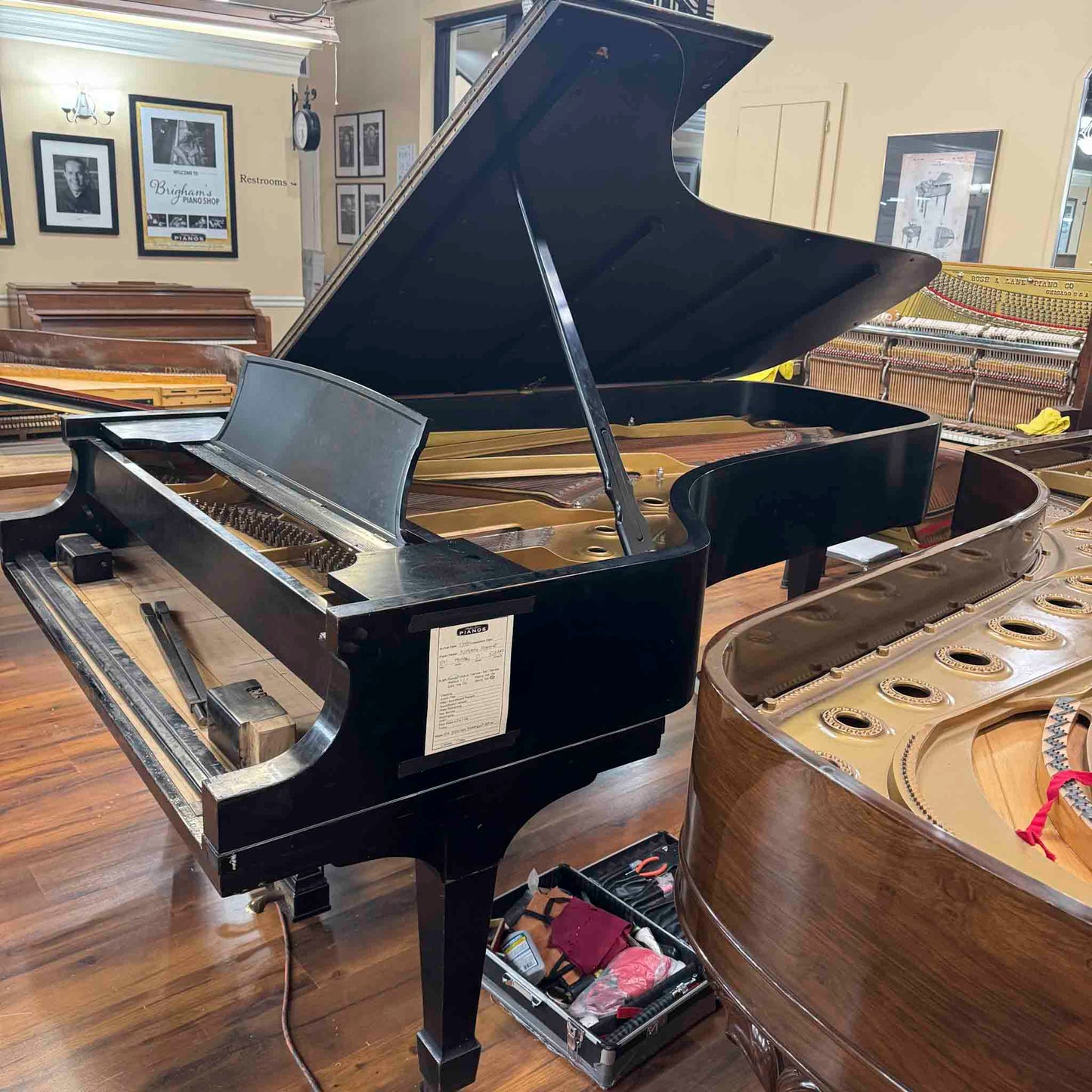 CURRENT SHOP WORK - 1971 Steinway D 9' Black Satin Commissioned Concert Grand Piano