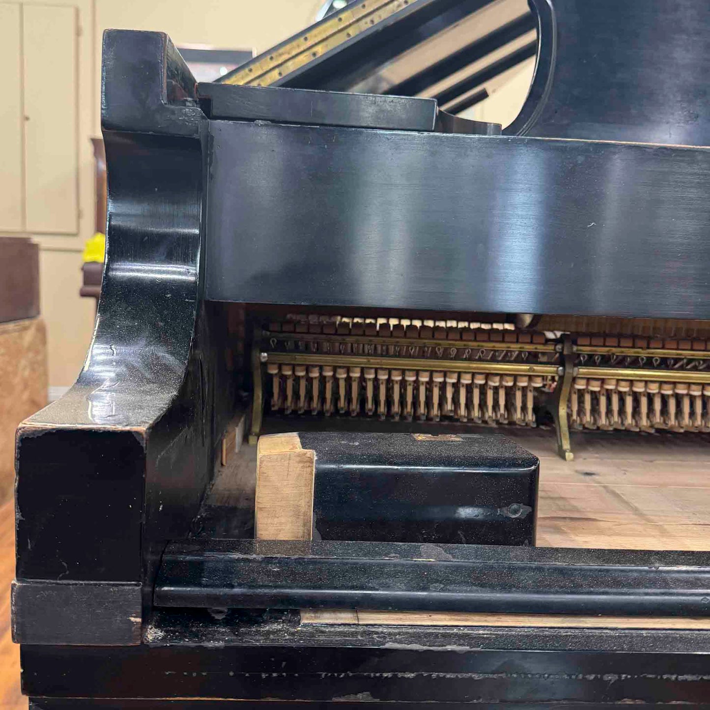 CURRENT SHOP WORK - 1971 Steinway D 9' Black Satin Commissioned Concert Grand Piano