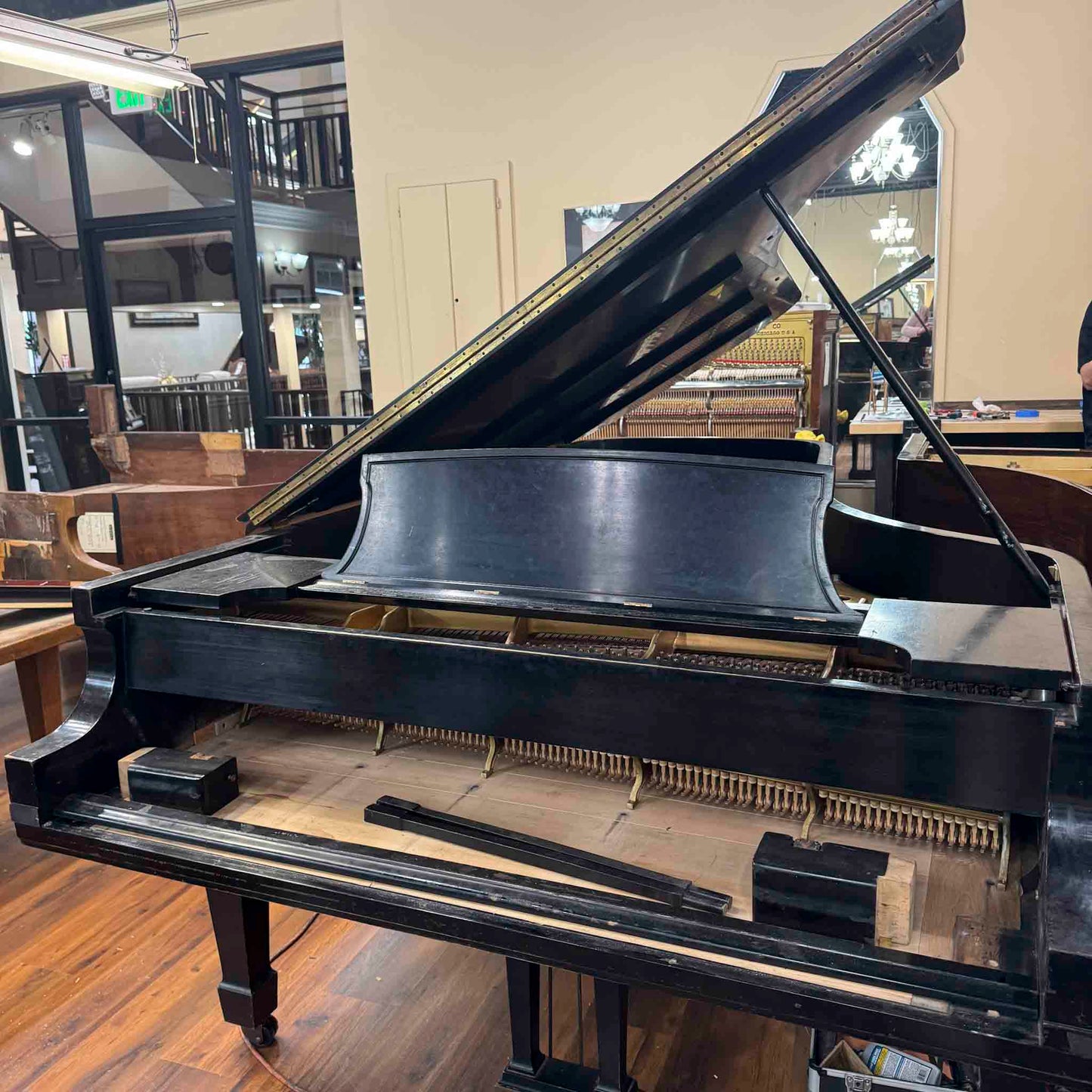 CURRENT SHOP WORK - 1971 Steinway D 9' Black Satin Commissioned Concert Grand Piano