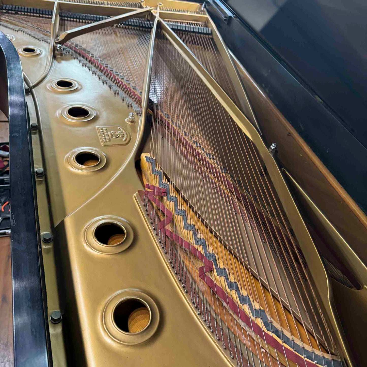CURRENT SHOP WORK - 1971 Steinway D 9' Black Satin Commissioned Concert Grand Piano
