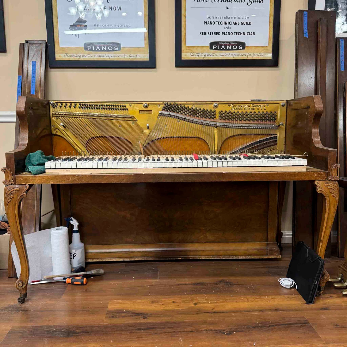 SOLD 1936 Gulbransen 41" Commissioned Wood Finish Console Piano