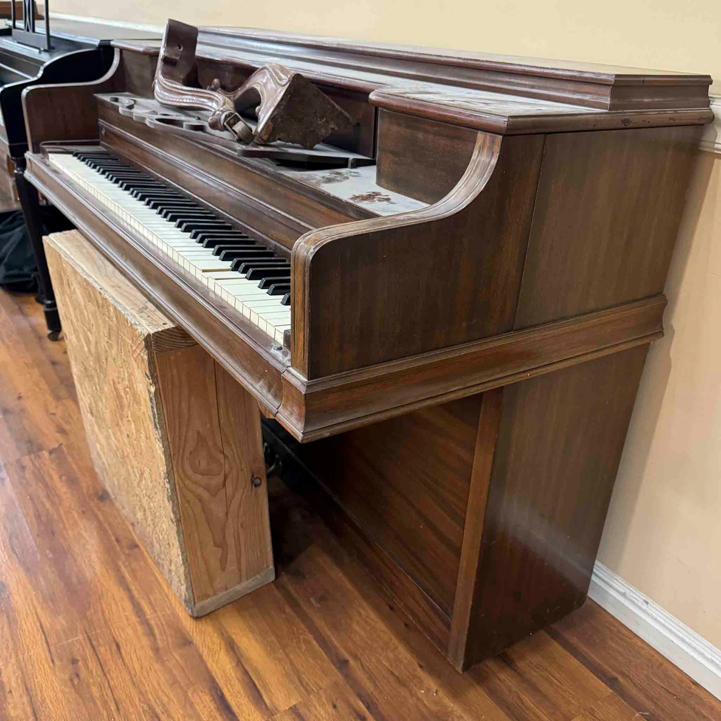 SOLD 1952 Janssen 39" Wood Finish Commissioned Spinet Piano