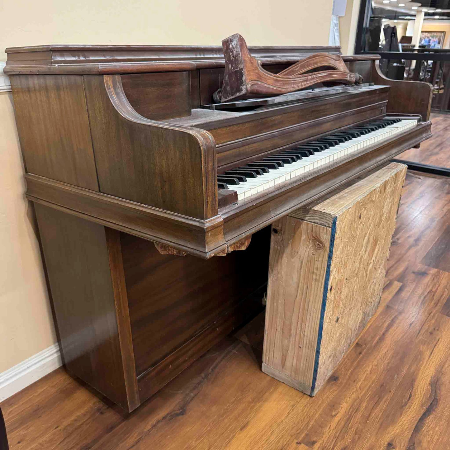 SOLD 1952 Janssen 39" Wood Finish Commissioned Spinet Piano