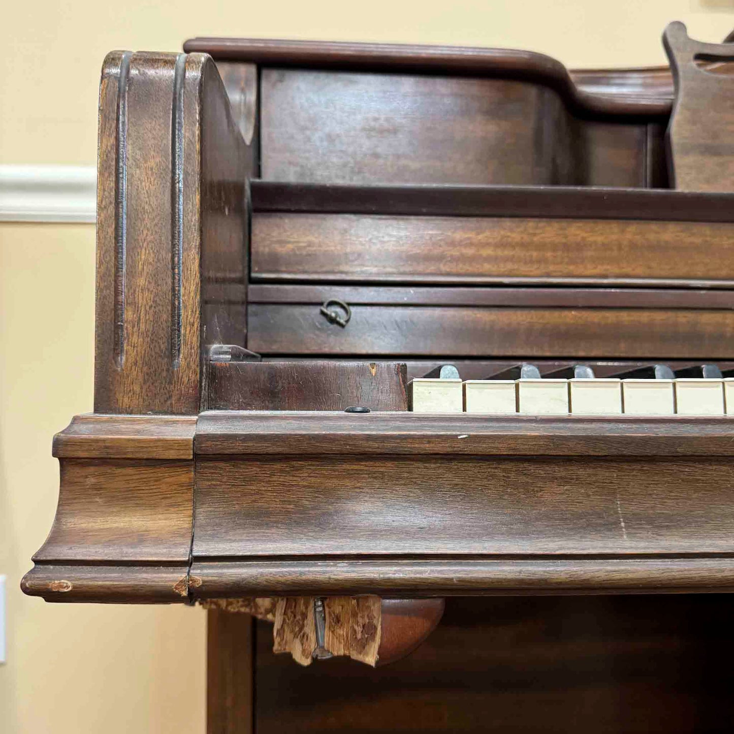 SOLD 1952 Janssen 39" Wood Finish Commissioned Spinet Piano