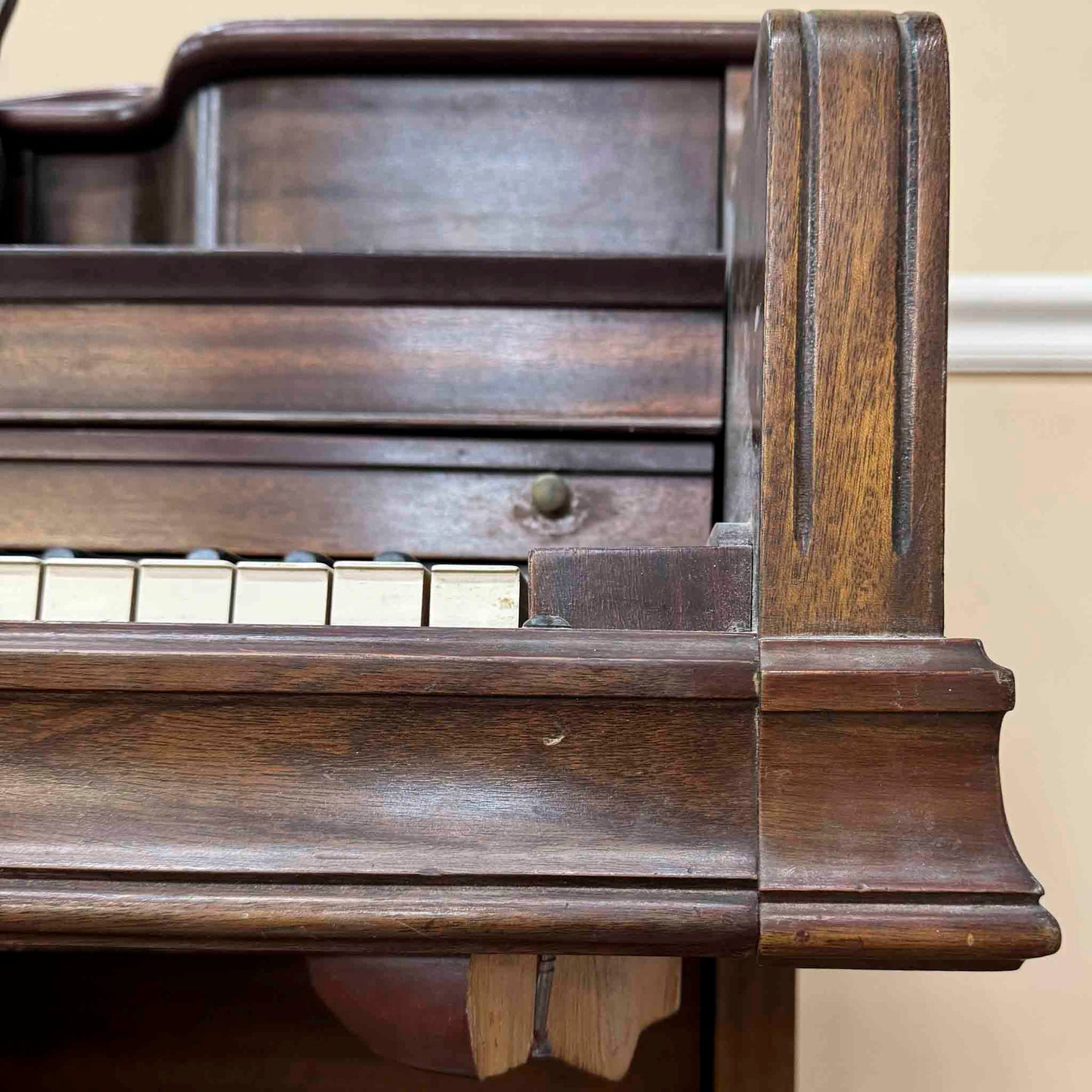 SOLD 1952 Janssen 39" Wood Finish Commissioned Spinet Piano