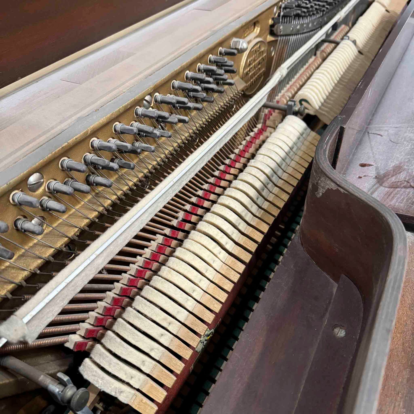 SOLD 1952 Janssen 39" Wood Finish Commissioned Spinet Piano