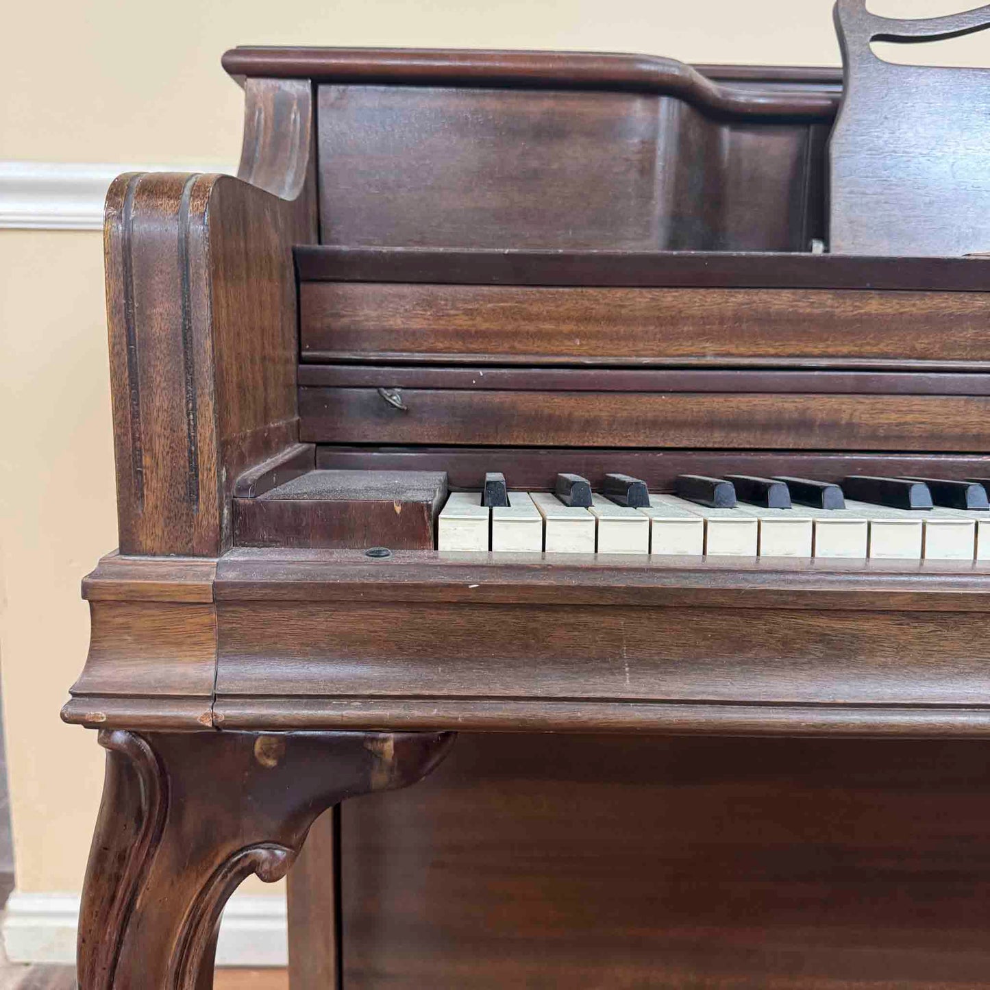 SOLD 1952 Janssen 39" Wood Finish Commissioned Spinet Piano