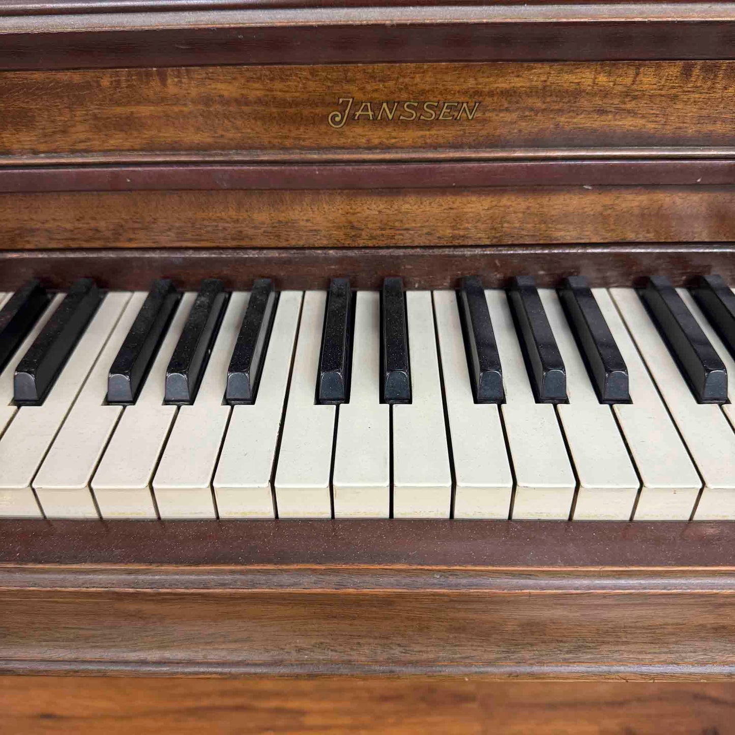 SOLD 1952 Janssen 39" Wood Finish Commissioned Spinet Piano