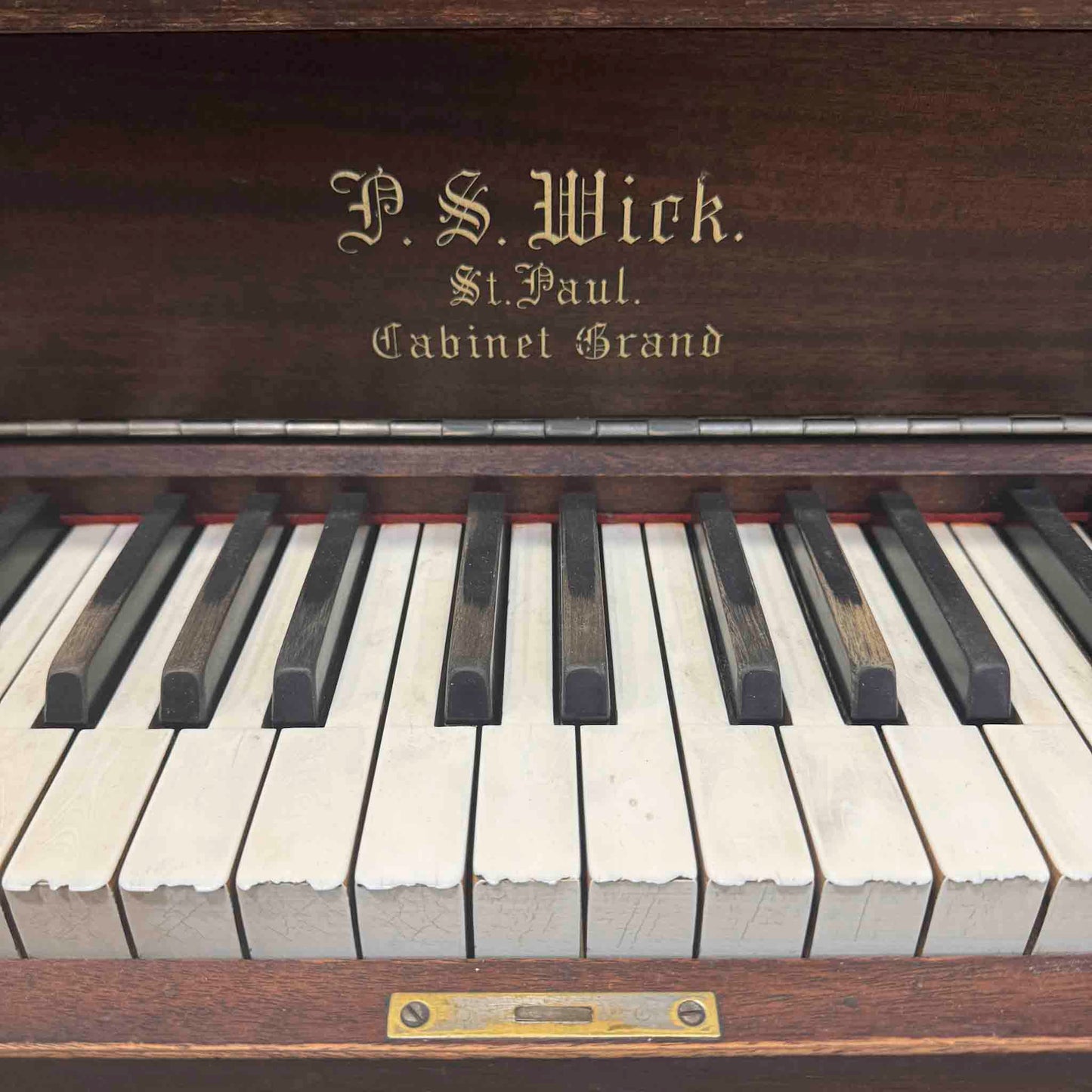 CURRENT SHOP WORK 1908 P.S. Wick 57" Wood Finish Commissioned Upright Piano