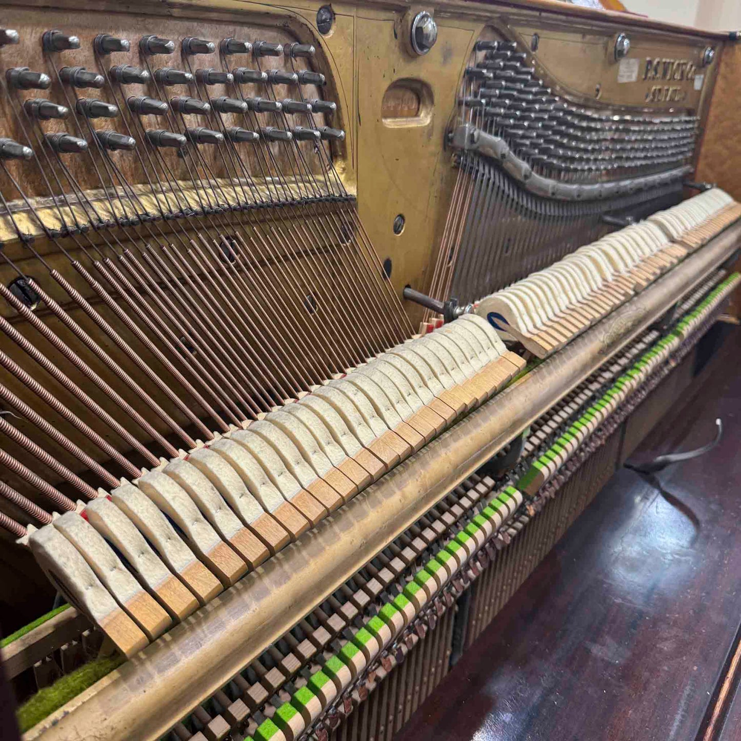 CURRENT SHOP WORK 1908 P.S. Wick 57" Wood Finish Commissioned Upright Piano