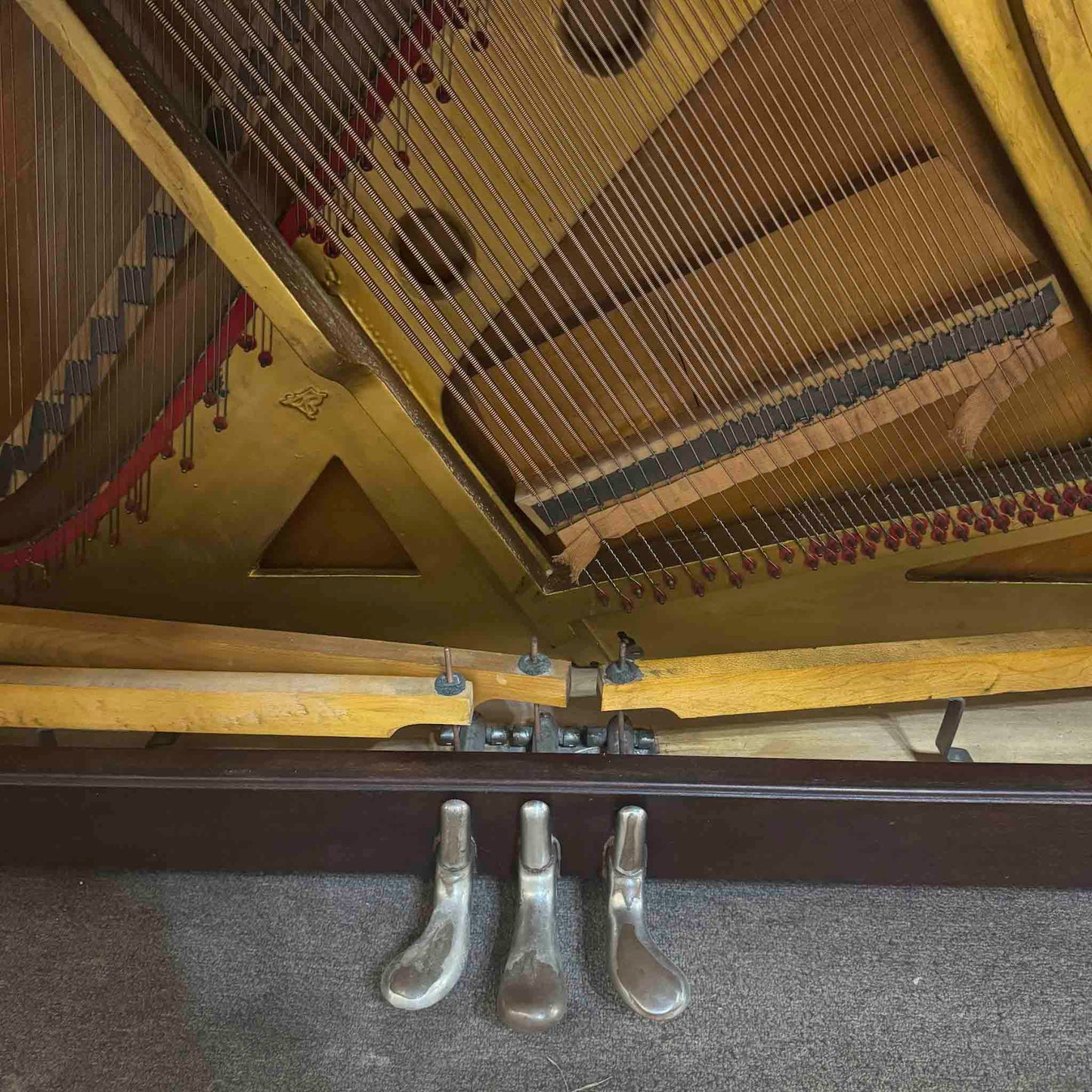 CURRENT SHOP WORK 1908 P.S. Wick 57" Wood Finish Commissioned Upright Piano