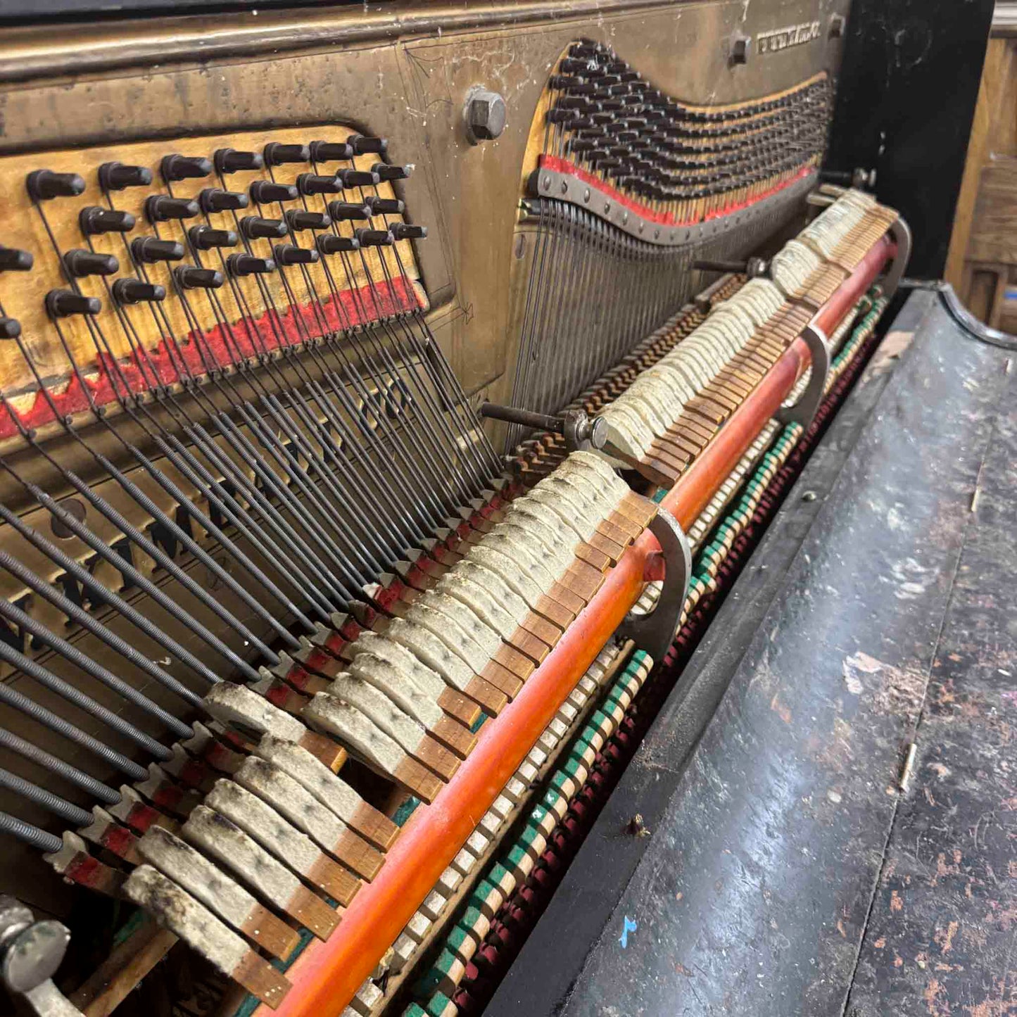 CURRENT SHOP WORK - 1892 Kimball Wood Finish 51" Commissioned Upright Piano