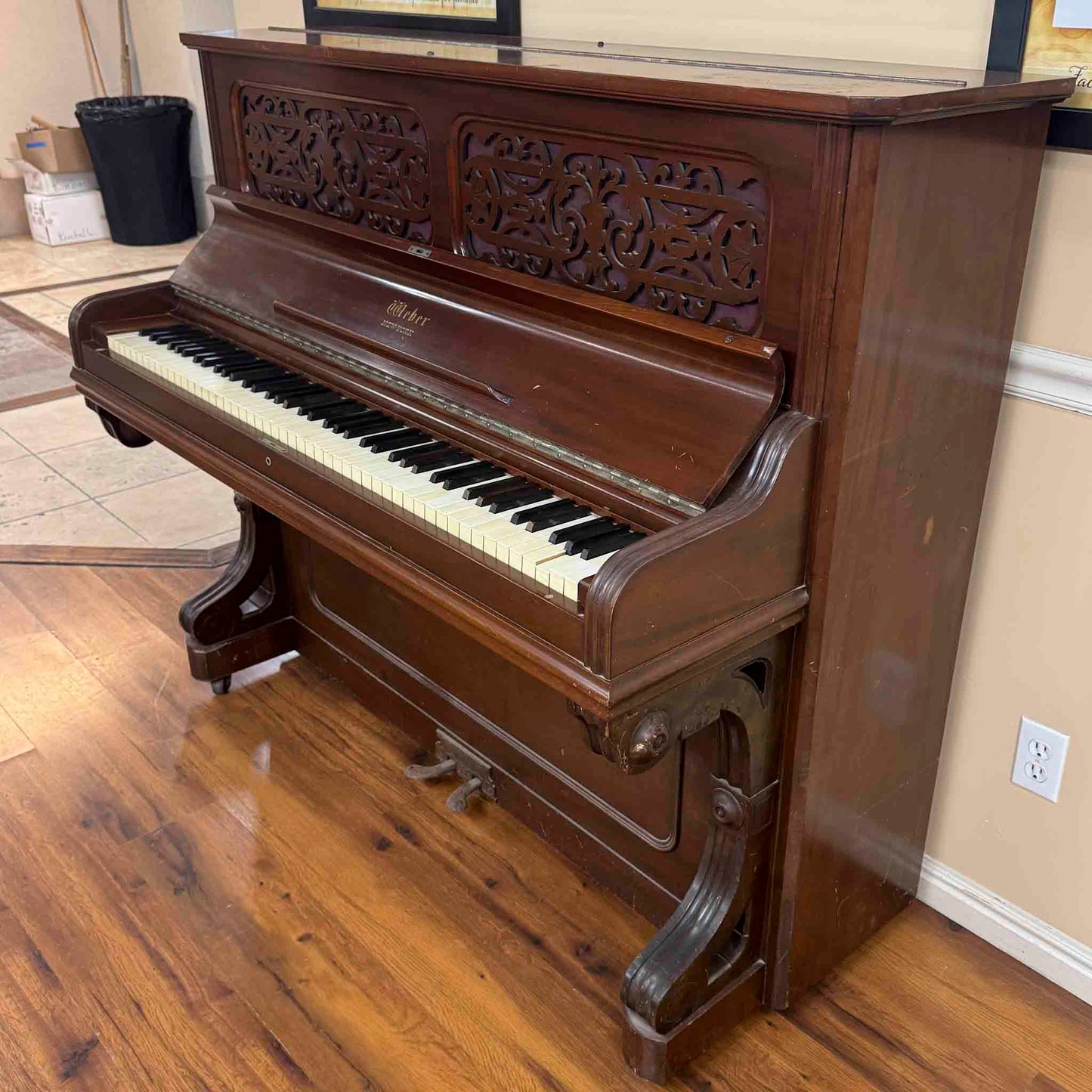 CURRENT SHOP WORK 1891 Weber Wood Finish 50" Commissioned Upright Piano
