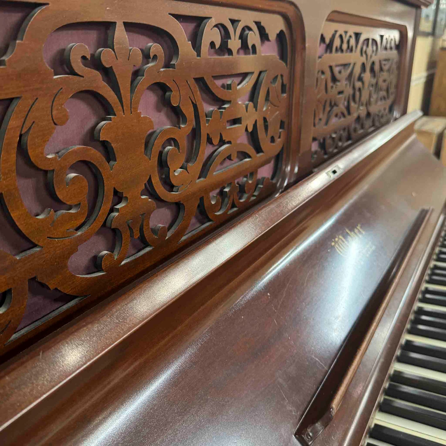 CURRENT SHOP WORK 1891 Weber Wood Finish 50" Commissioned Upright Piano