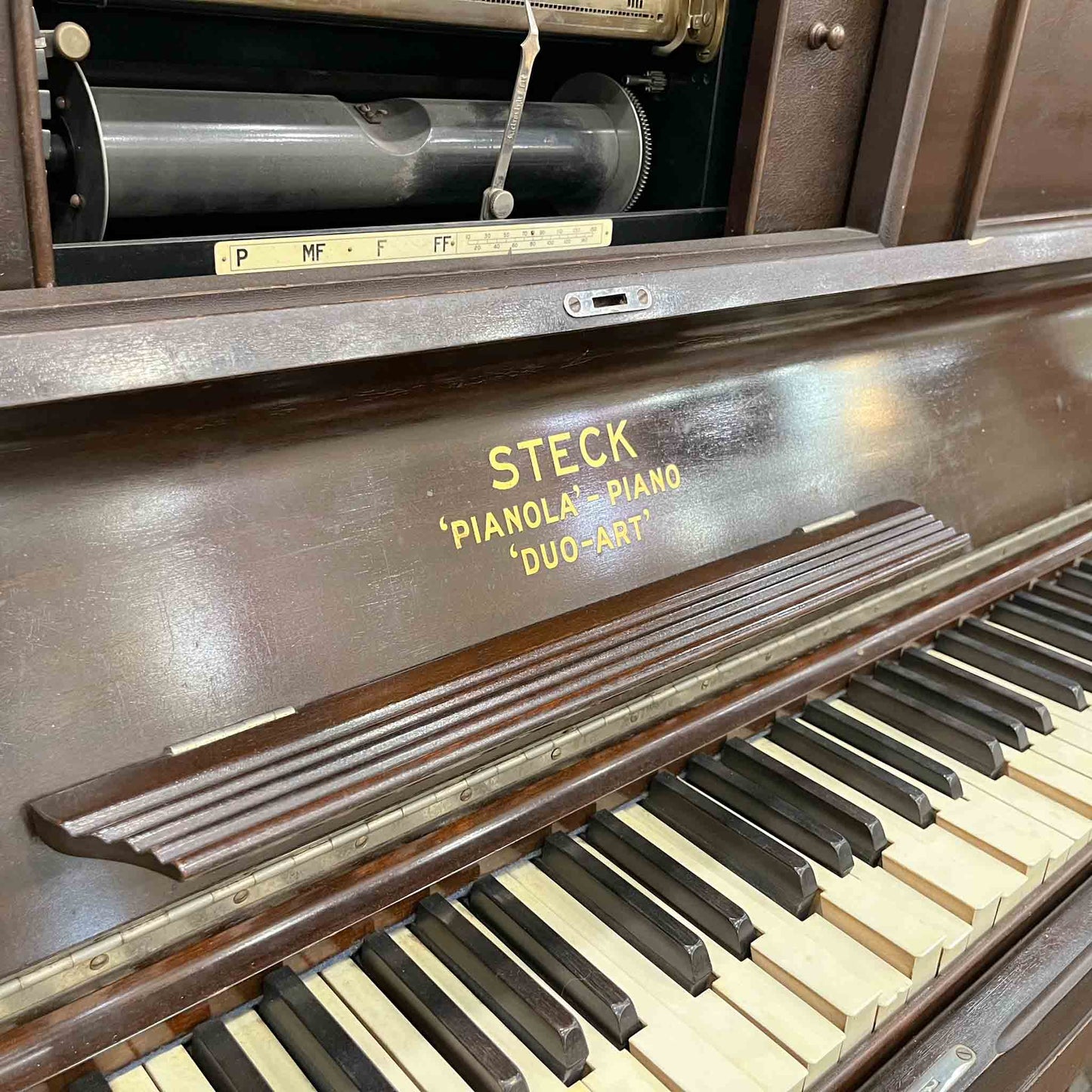 CURRENT SHOP WORK - 1931 Aeolian DuoArt Steck 55" Wood Finish Commissioned Upright Piano