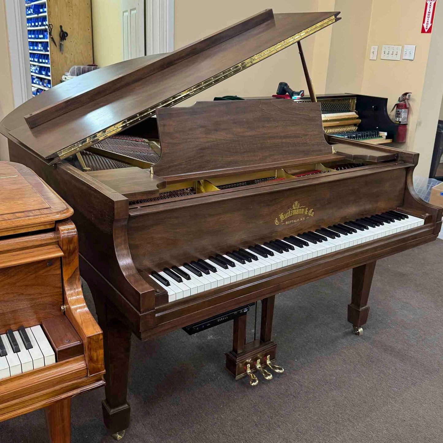 SOLD 1929 Kurtzmann White Finish Commissioned Grand Piano with Self-Playing QRS System
