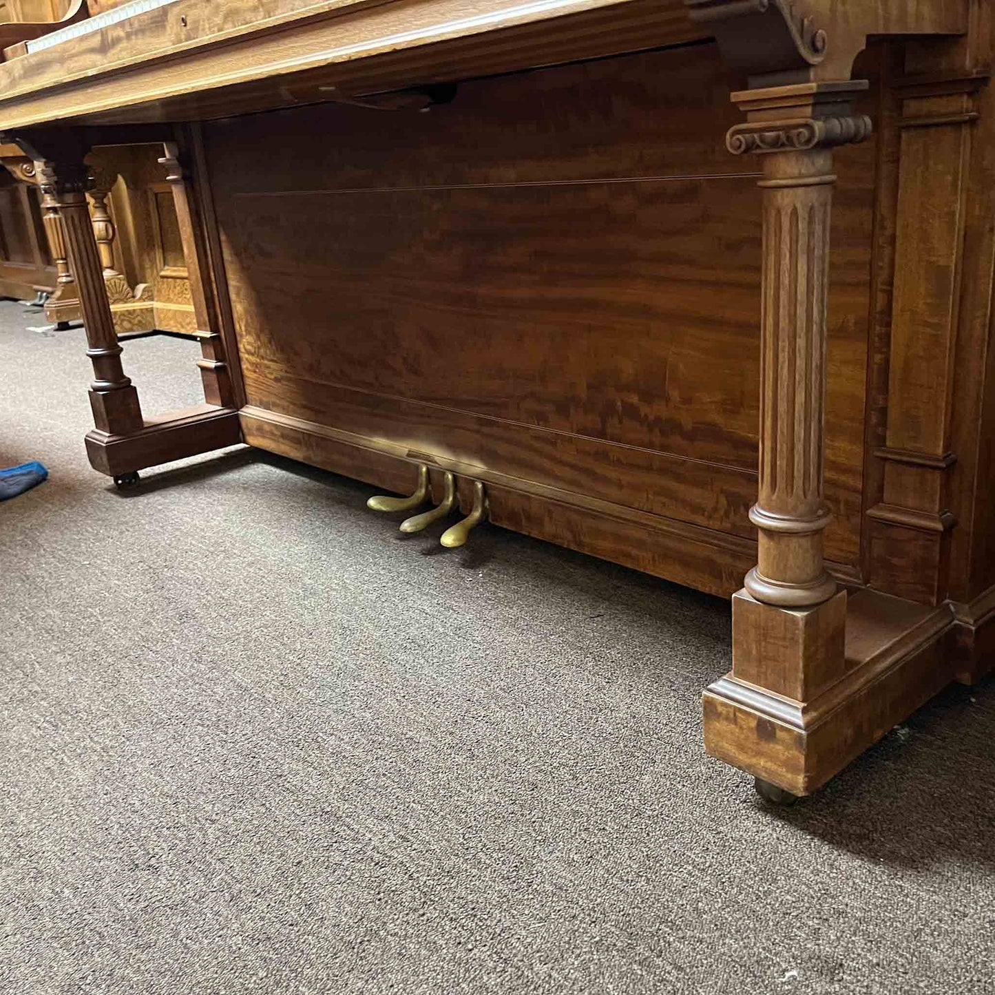 CURRENT SHOP WORK - 1903 Everett 55" Wood Finish Commissioned Upright Piano