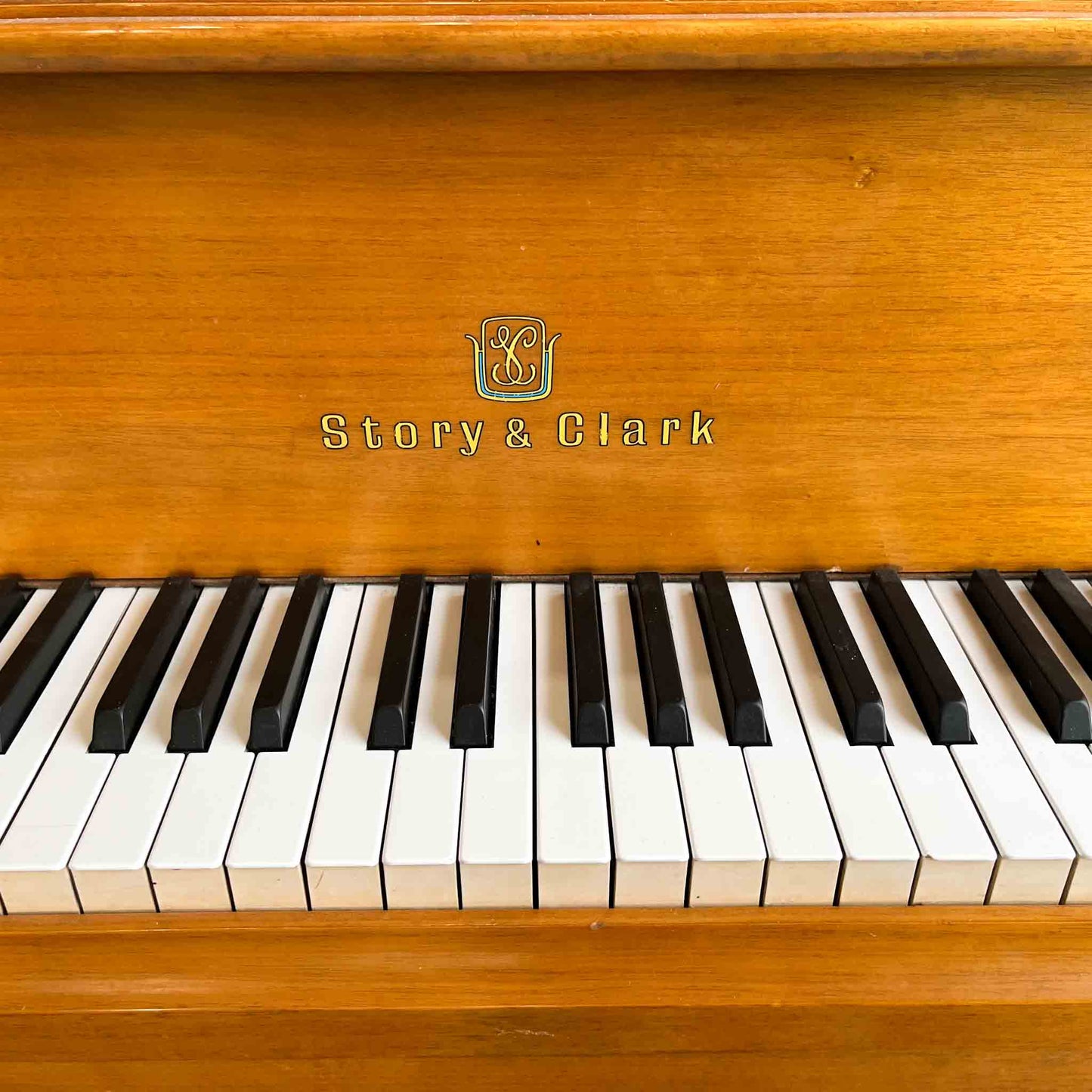 AVAILABLE TO RESTORE: CALL FOR CUSTOM PRICING - 1995 Story & Clark 5'1" Wood Finish Baby Grand Piano
