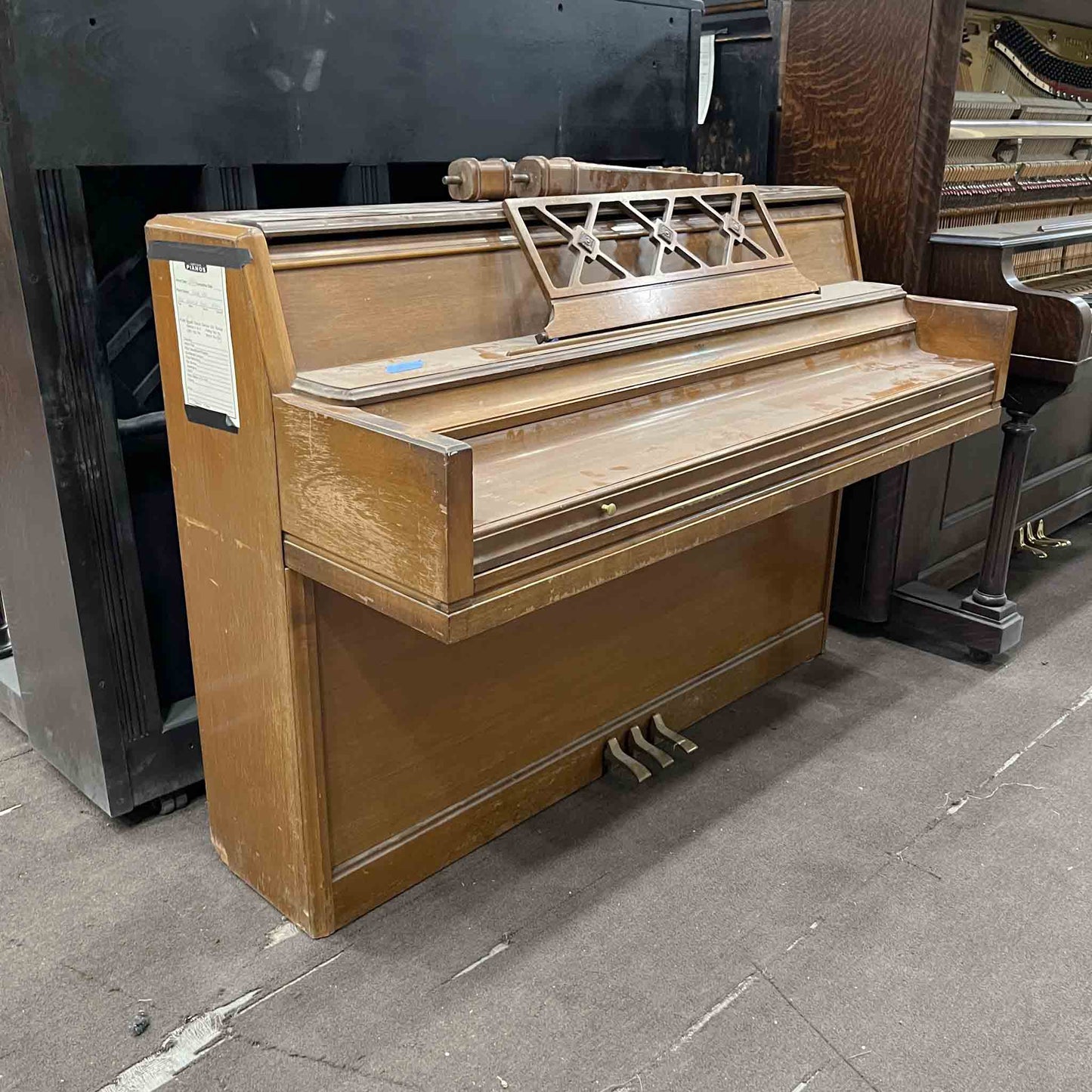 CURRENT SHOP WORK - 1966 Wurlitzer Wood Finish Commissioned Console Piano