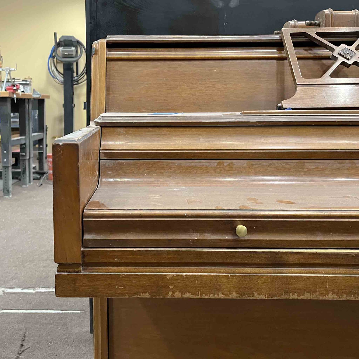CURRENT SHOP WORK - 1966 Wurlitzer Wood Finish Commissioned Console Piano