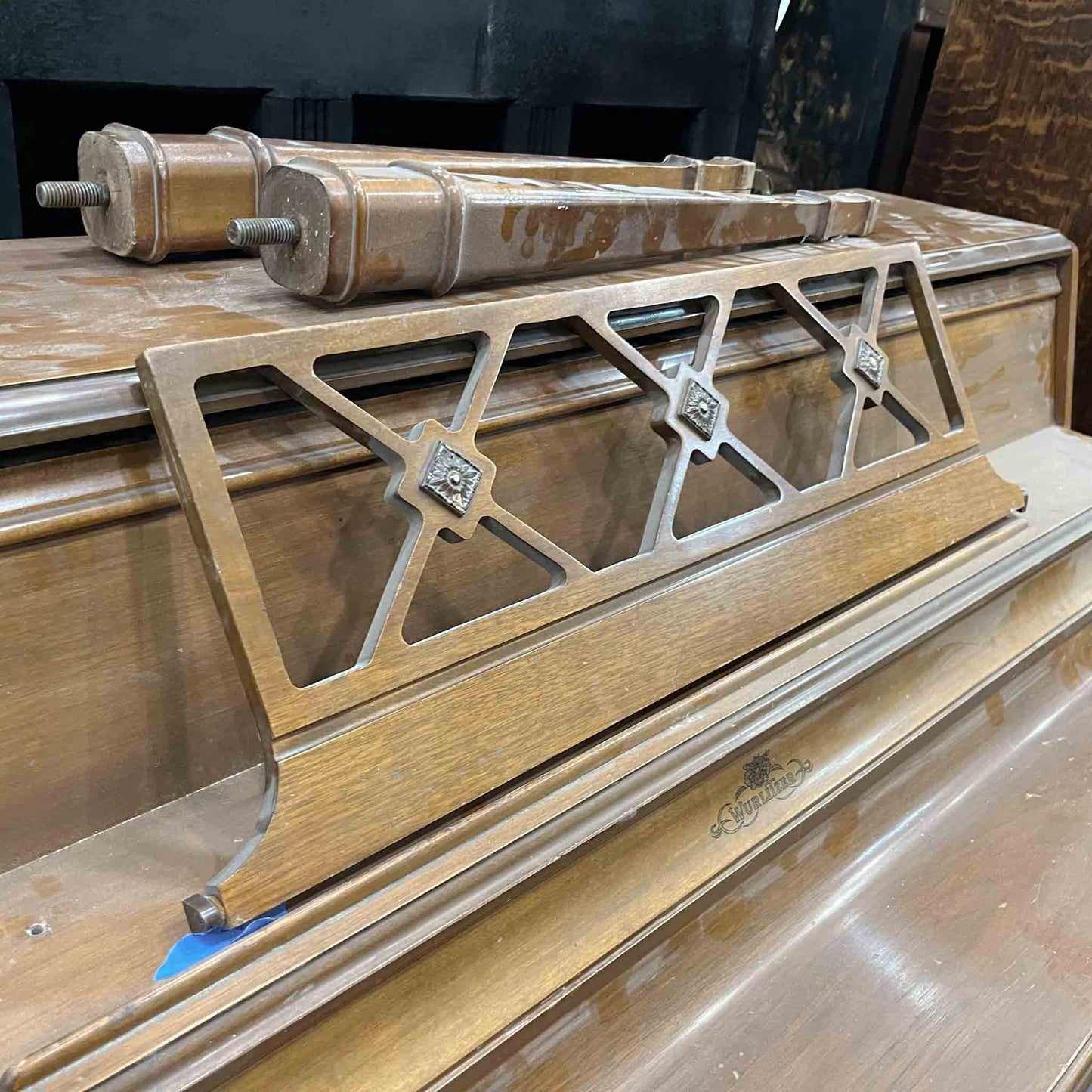 CURRENT SHOP WORK - 1966 Wurlitzer Wood Finish Commissioned Console Piano