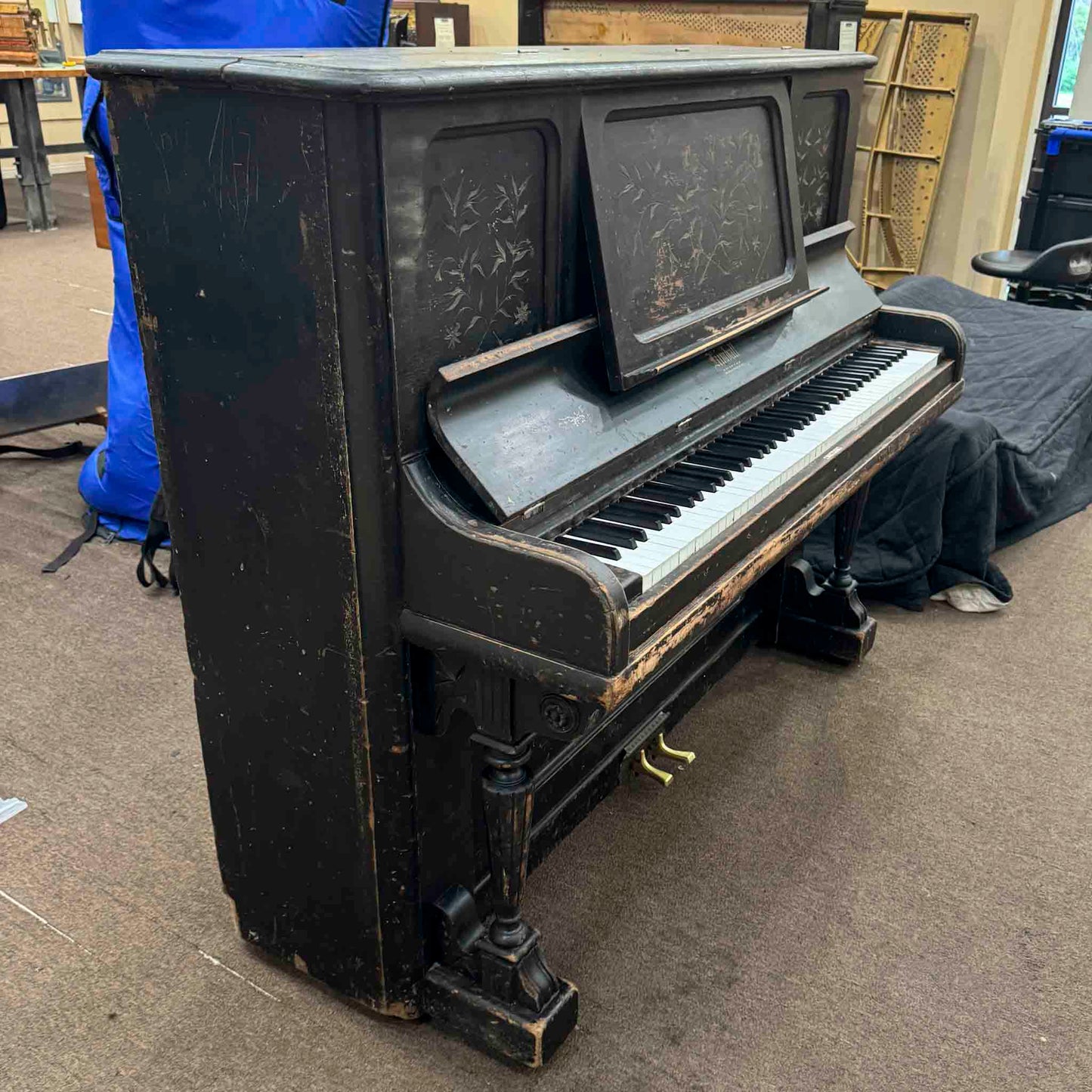 CURRENT SHOP WORK - 1892 Kimball Wood Finish 51" Commissioned Upright Piano