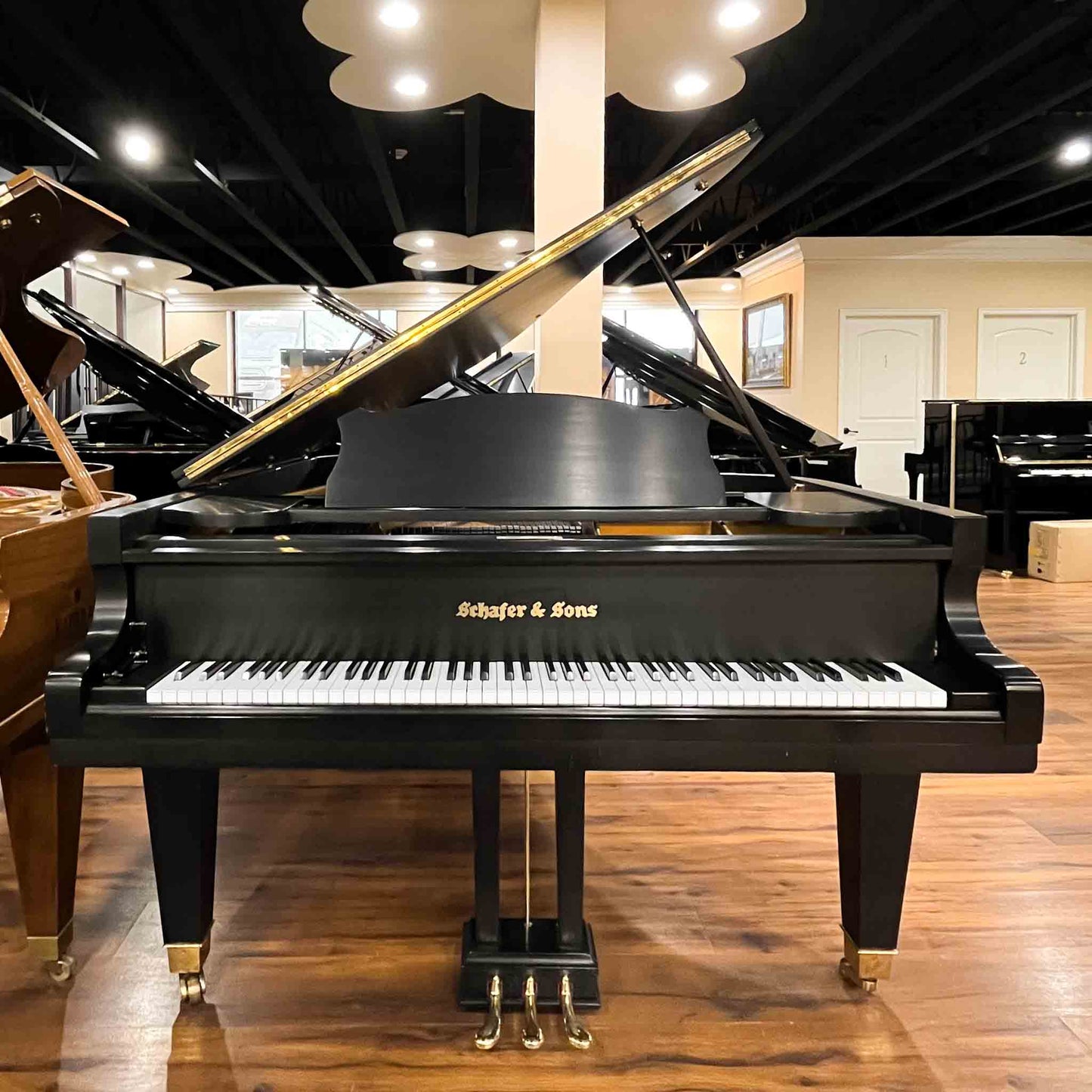1990 Schafer & Sons G-5A 6'9" Satin Black Grand Piano with Self Playing System
