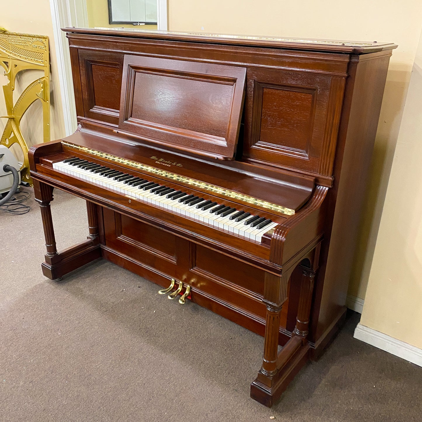 SOLD 1895 Knabe Wood Finish Commissioned Upright Piano