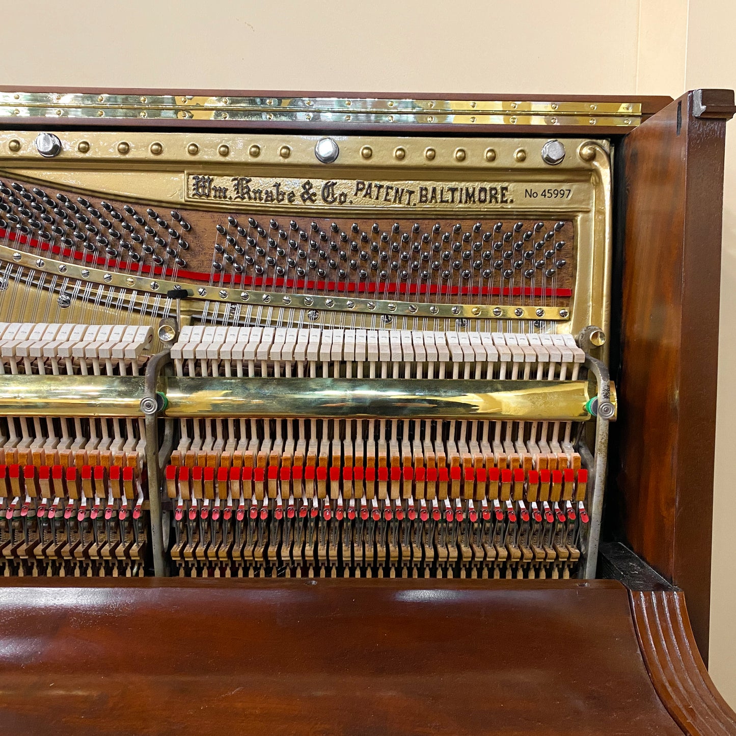 SOLD 1895 Knabe Wood Finish Commissioned Upright Piano