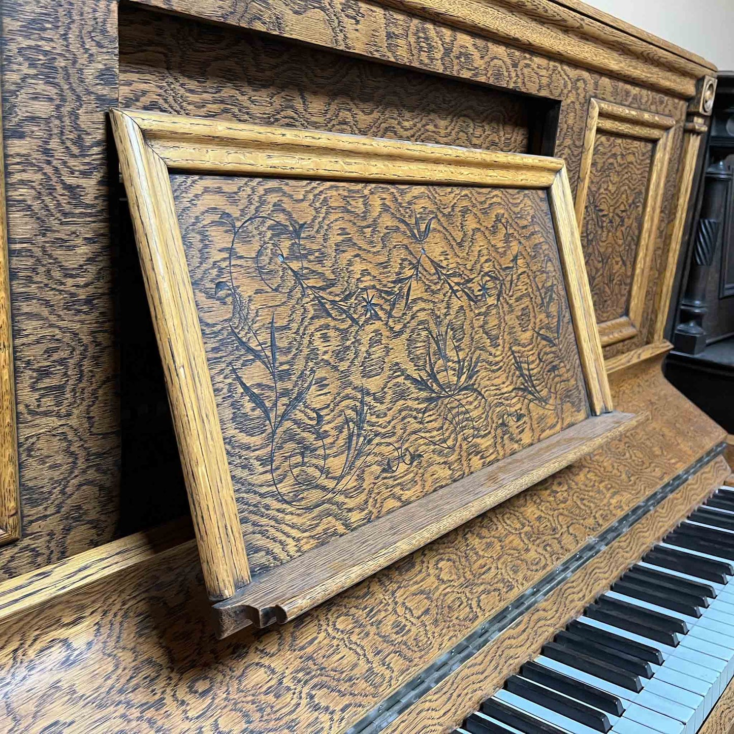 AVAILABLE TO RESTORE: CALL FOR CUSTOM PRICING - 1905 Kingsbury 56" Wood Finish Upright Piano