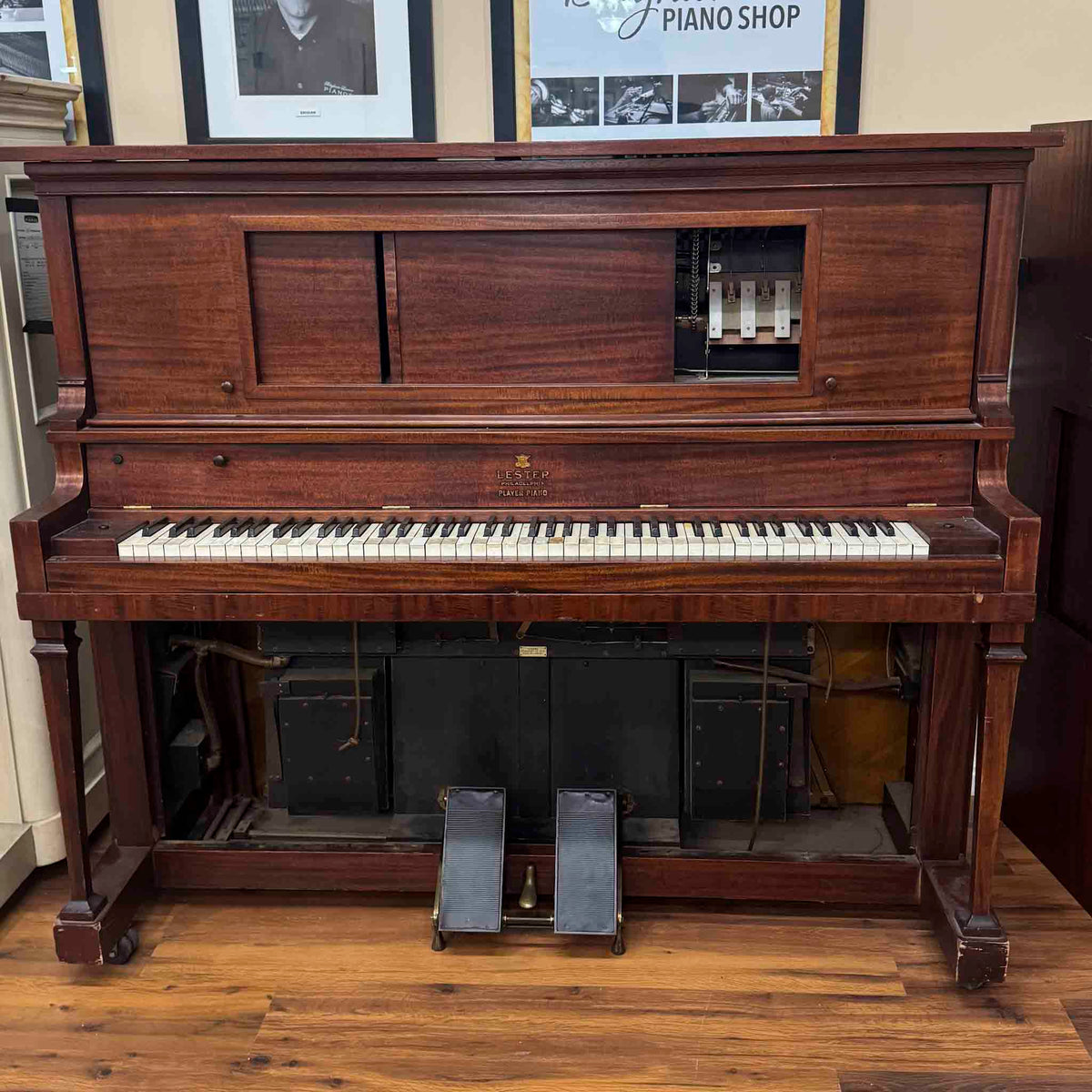 HEIRLOOM RESTORATION Custom Batman Yellow Plate 1916 Lester 53" Wood Finish Commissioned Upright Player Piano