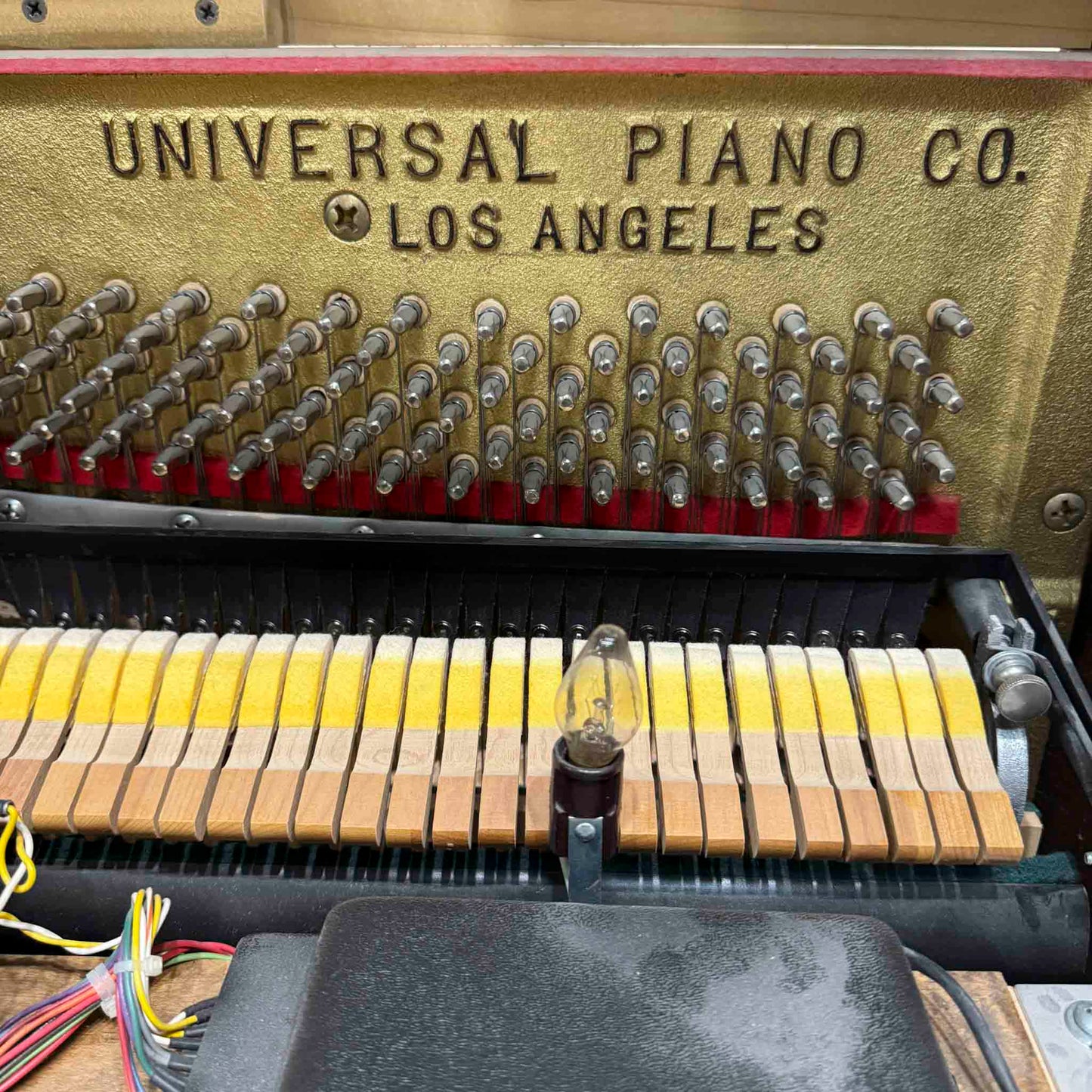 CURRENT SHOP WORK - 1980 Universal 52" Wood Finish Commissioned Vintage Player Upright Piano
