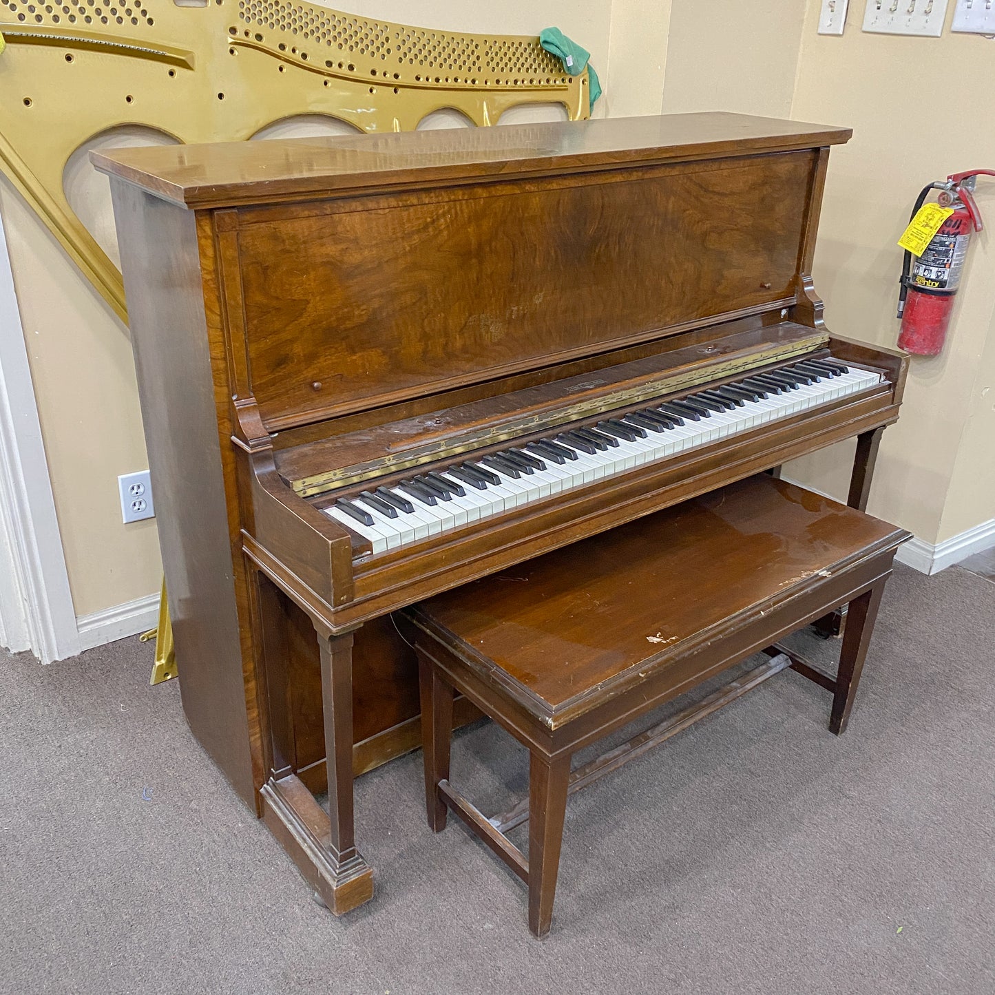 SOLD - 1934 Cable Nelson Wood Finish Commissioned Upright Piano