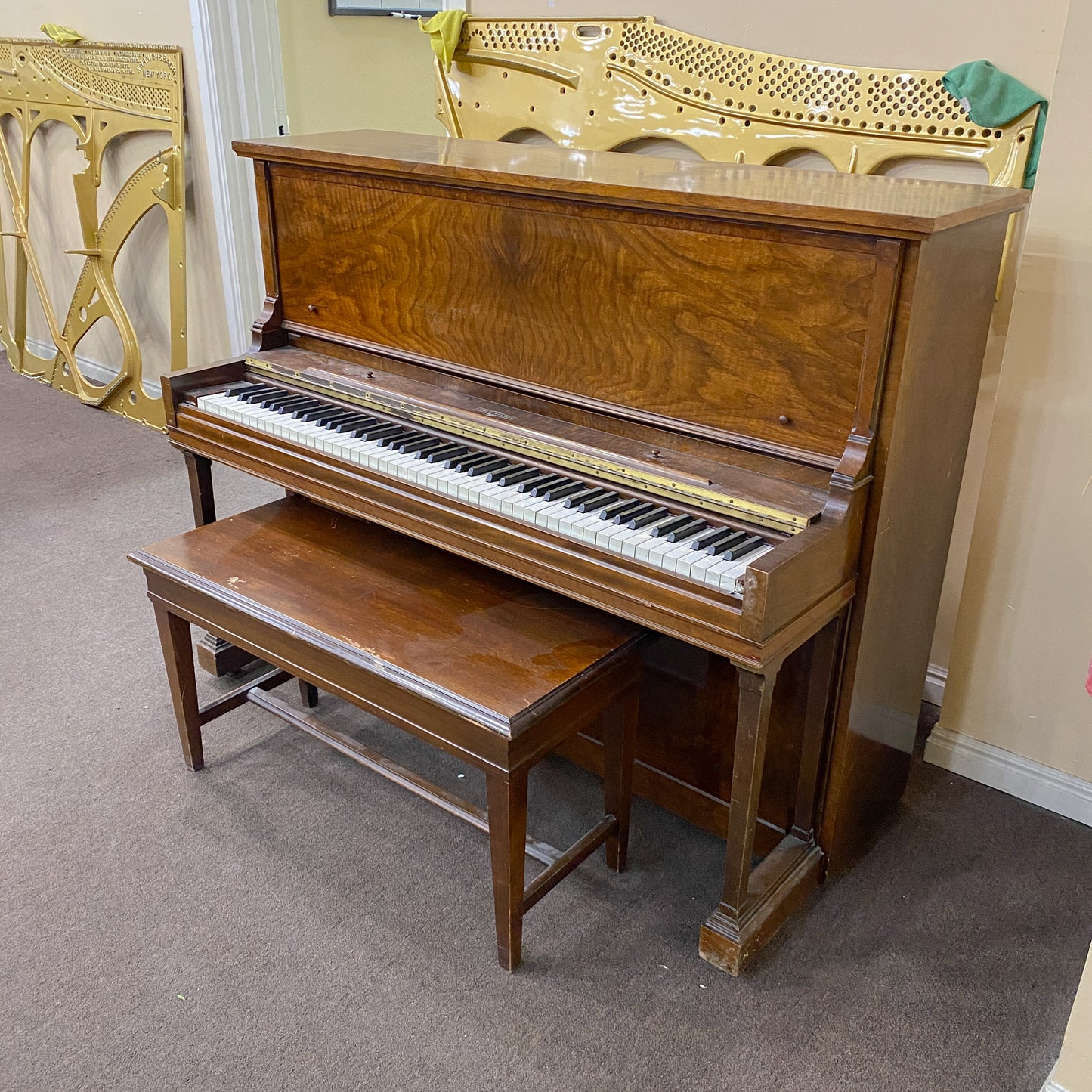 SOLD - 1934 Cable Nelson Wood Finish Commissioned Upright Piano