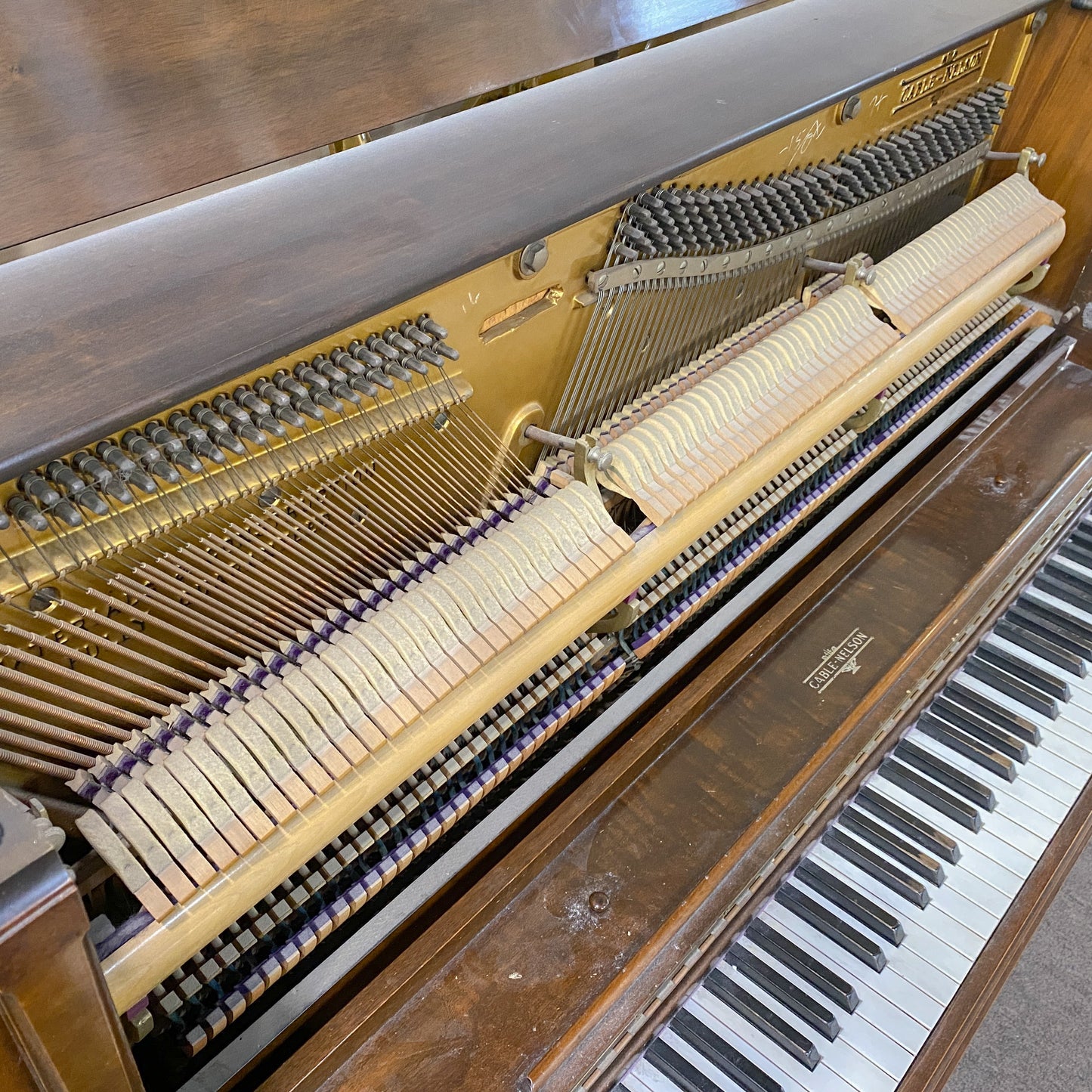 SOLD - 1934 Cable Nelson Wood Finish Commissioned Upright Piano