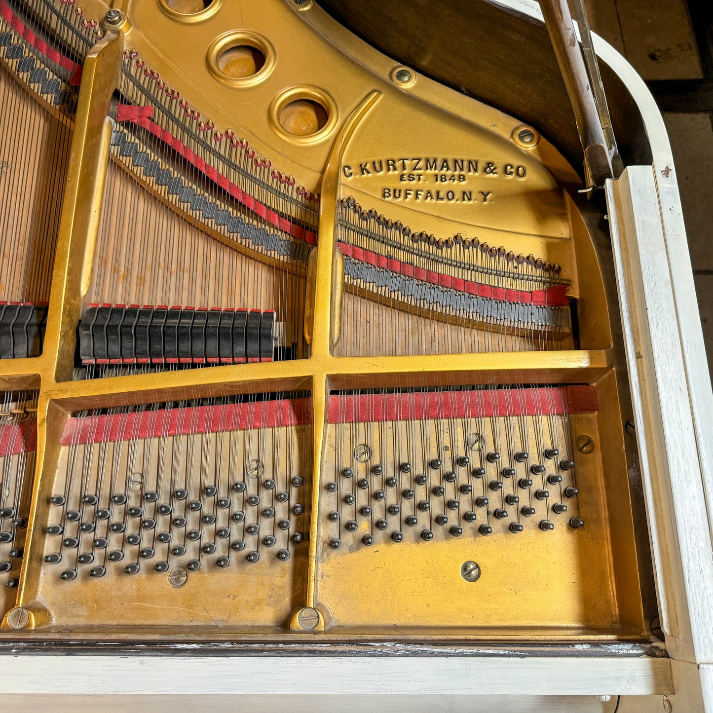 SOLD 1929 Kurtzmann White Finish Commissioned Grand Piano with Self-Playing QRS System