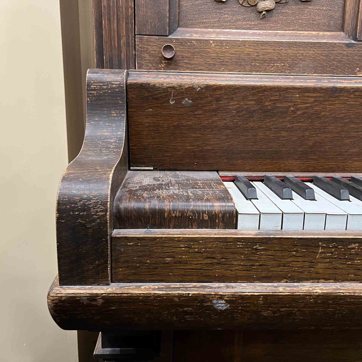 SOLD 1904 Whitney 56" Wood Finish Commissioned Upright Piano