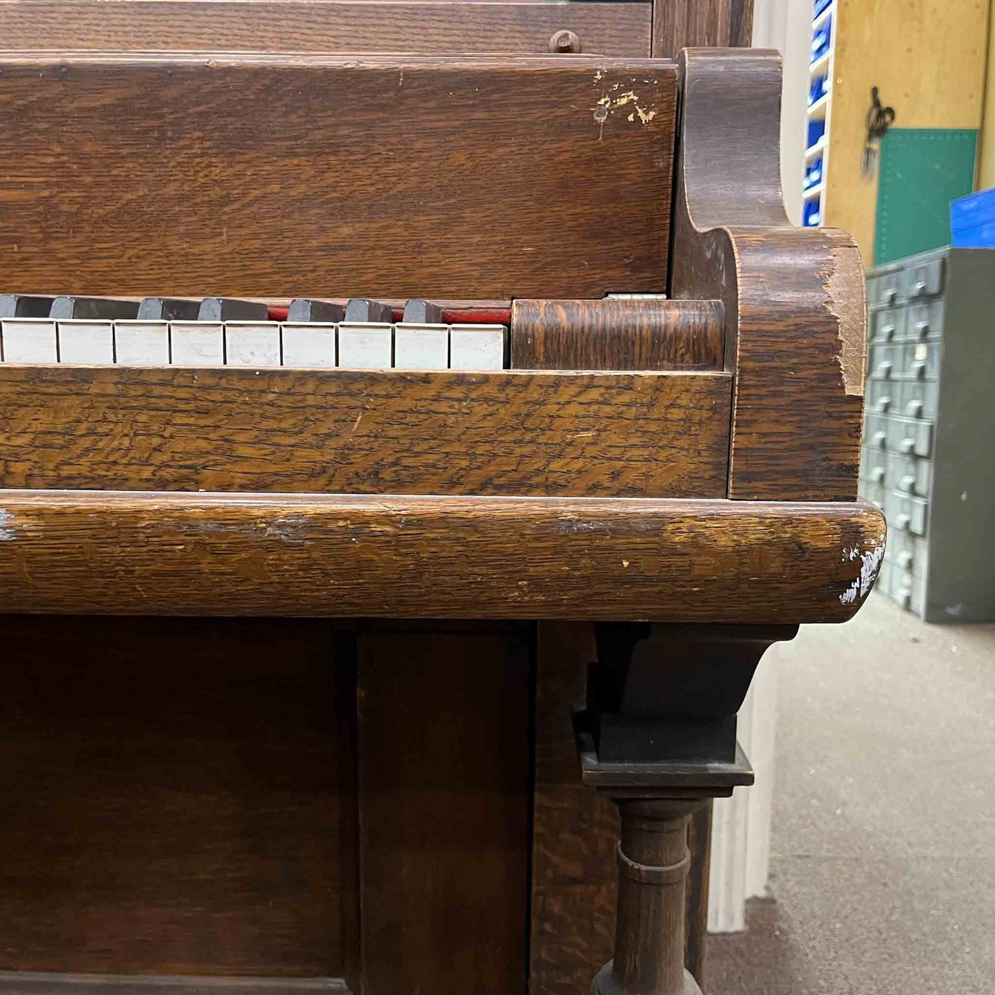 SOLD 1904 Whitney 56" Wood Finish Commissioned Upright Piano
