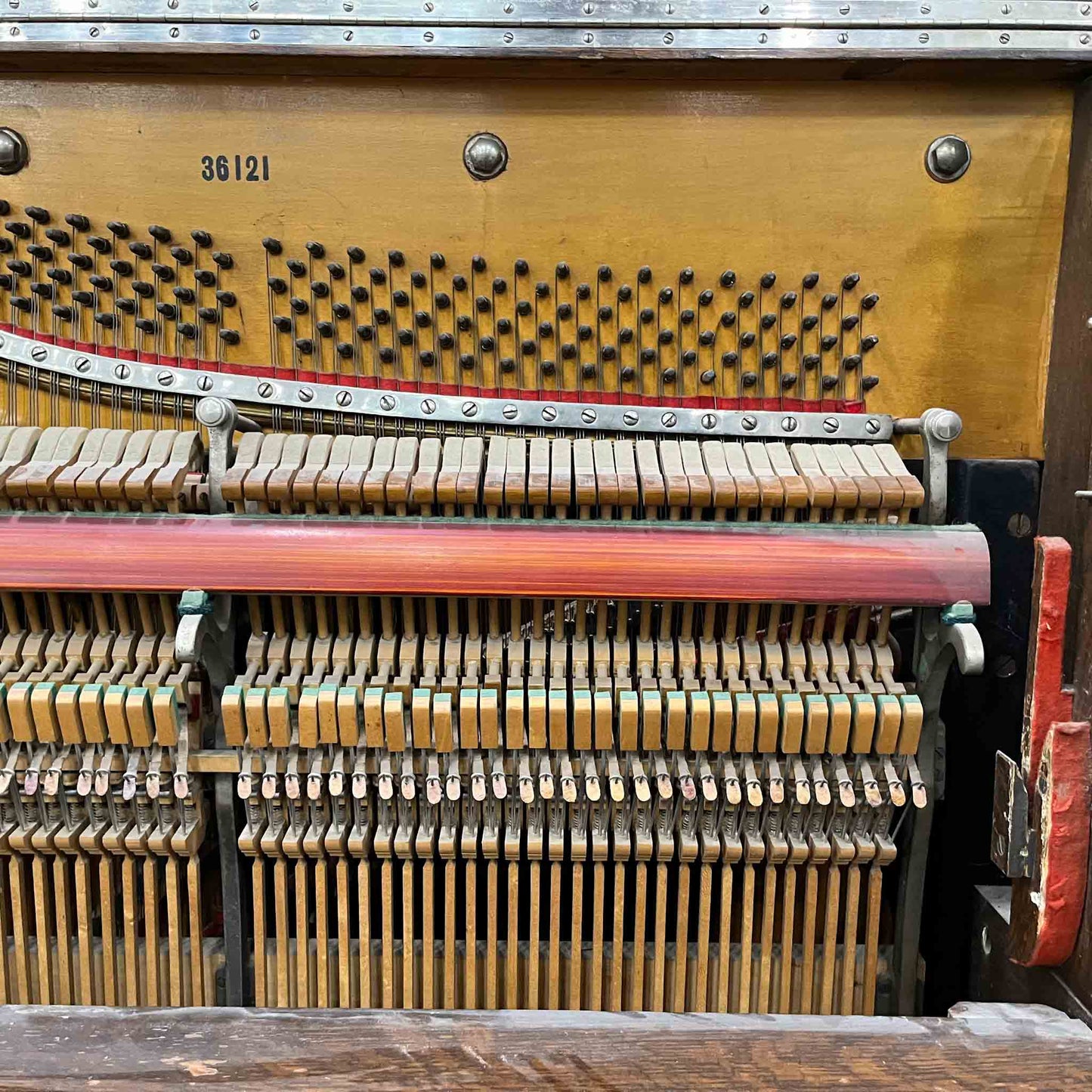 SOLD 1904 Whitney 56" Wood Finish Commissioned Upright Piano