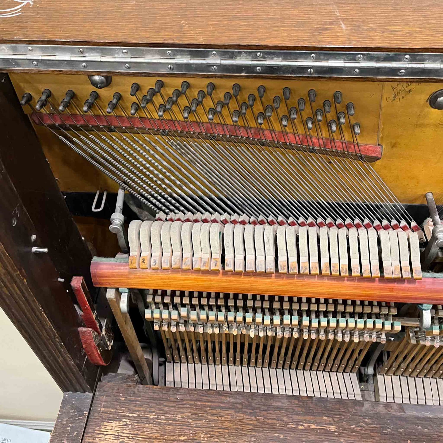 SOLD 1904 Whitney 56" Wood Finish Commissioned Upright Piano