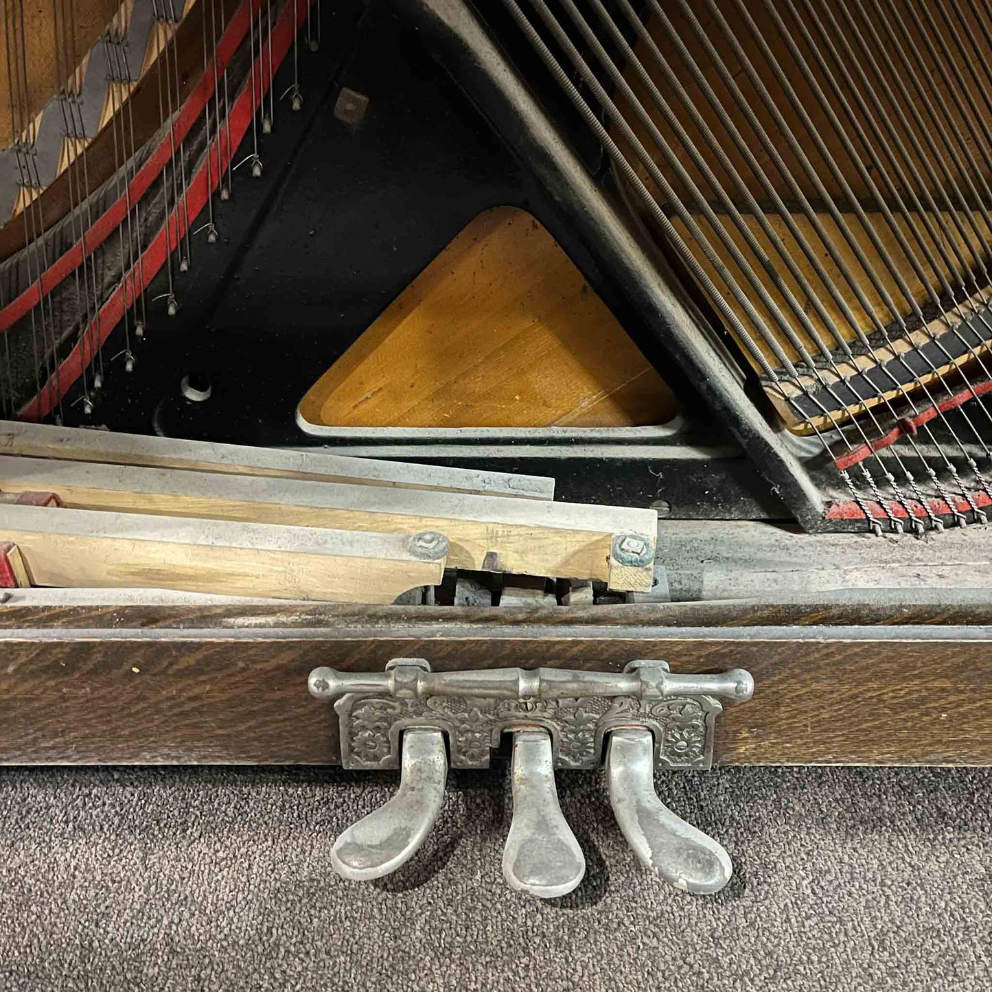 SOLD 1904 Whitney 56" Wood Finish Commissioned Upright Piano