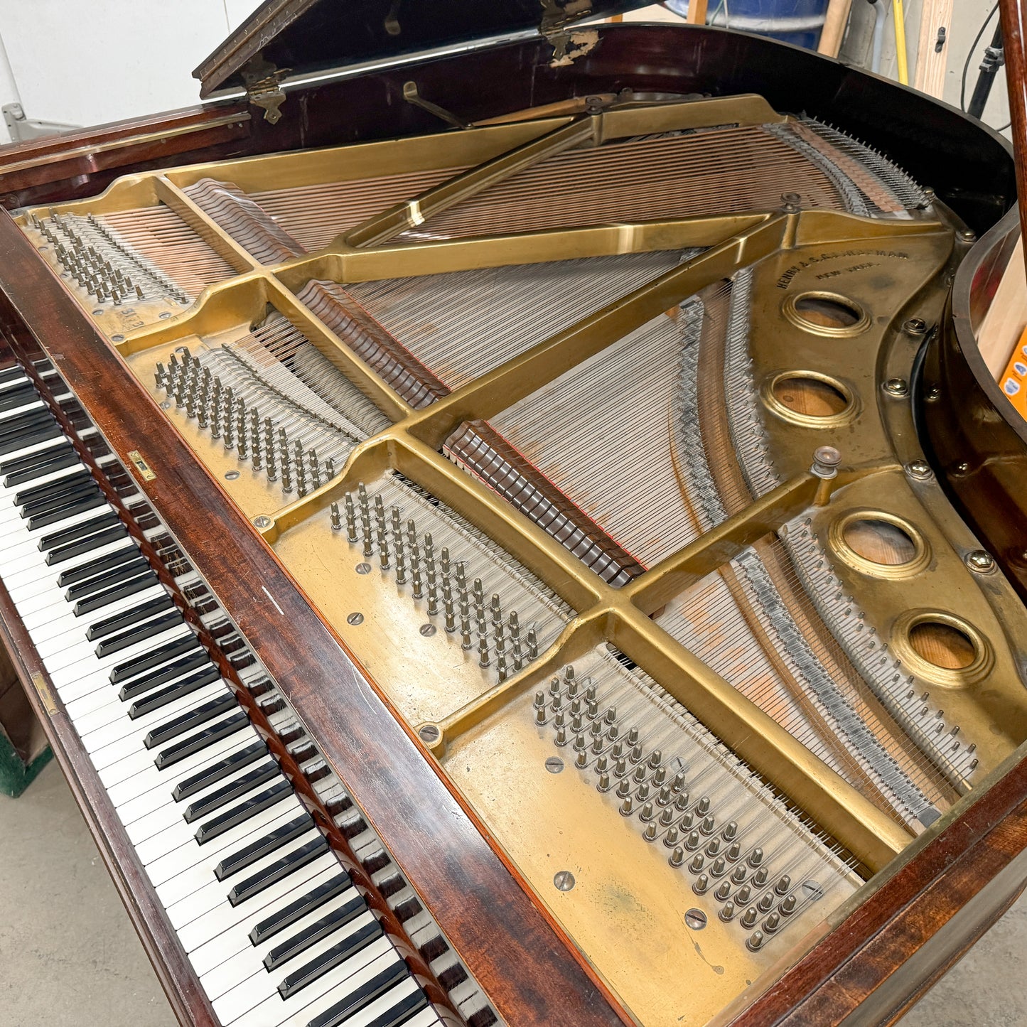 SOLD 1907 Henry & Lindeman Polished Wood Finish Commissioned Grand Piano