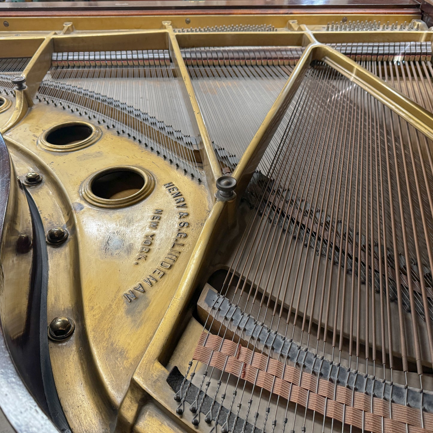 SOLD 1907 Henry & Lindeman Polished Wood Finish Commissioned Grand Piano