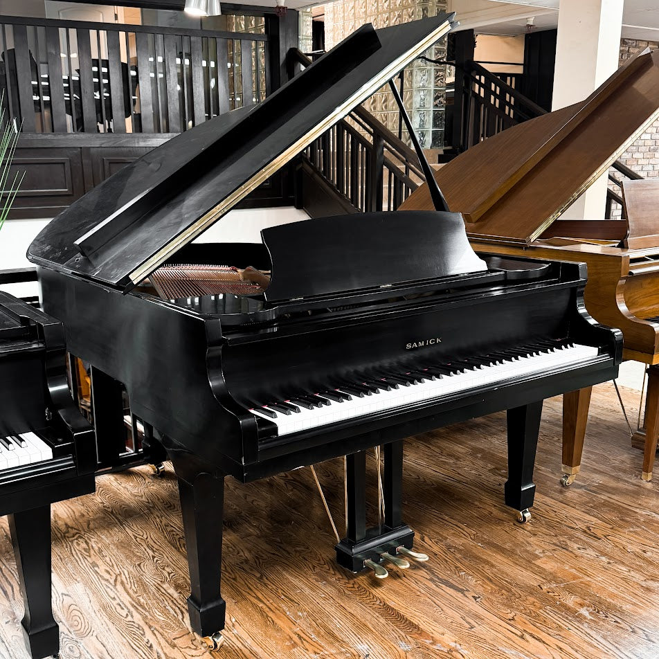 1985 Samick 5'8" Satin Black Grand Piano