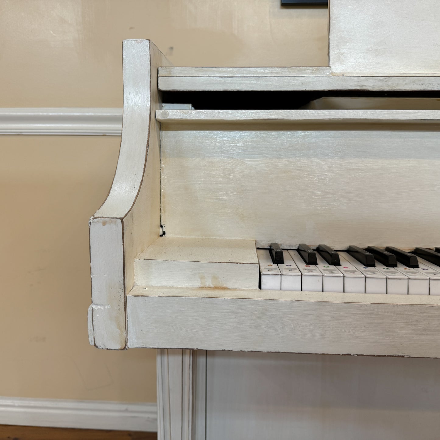 AVAILABLE TO RESTORE: CALL FOR CUSTOM PRICING - 1966 Astin Weight 38" White Spinet Piano